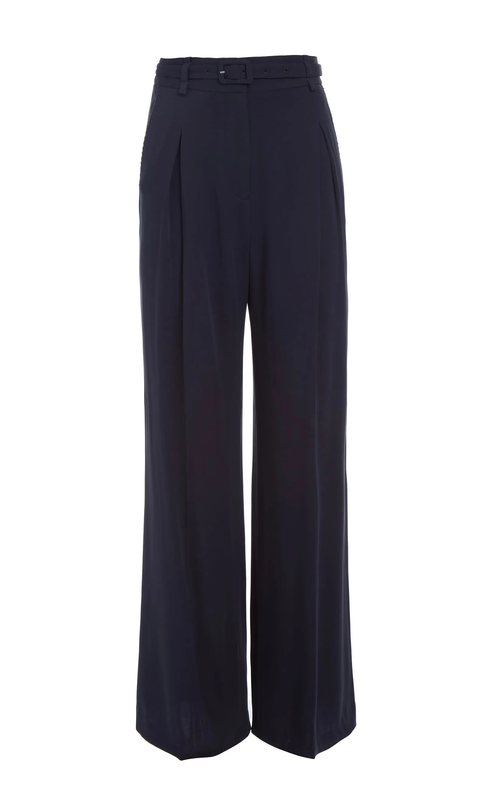 Maura Pant in Navy Silk Crepe sold by Gabriela Hearst