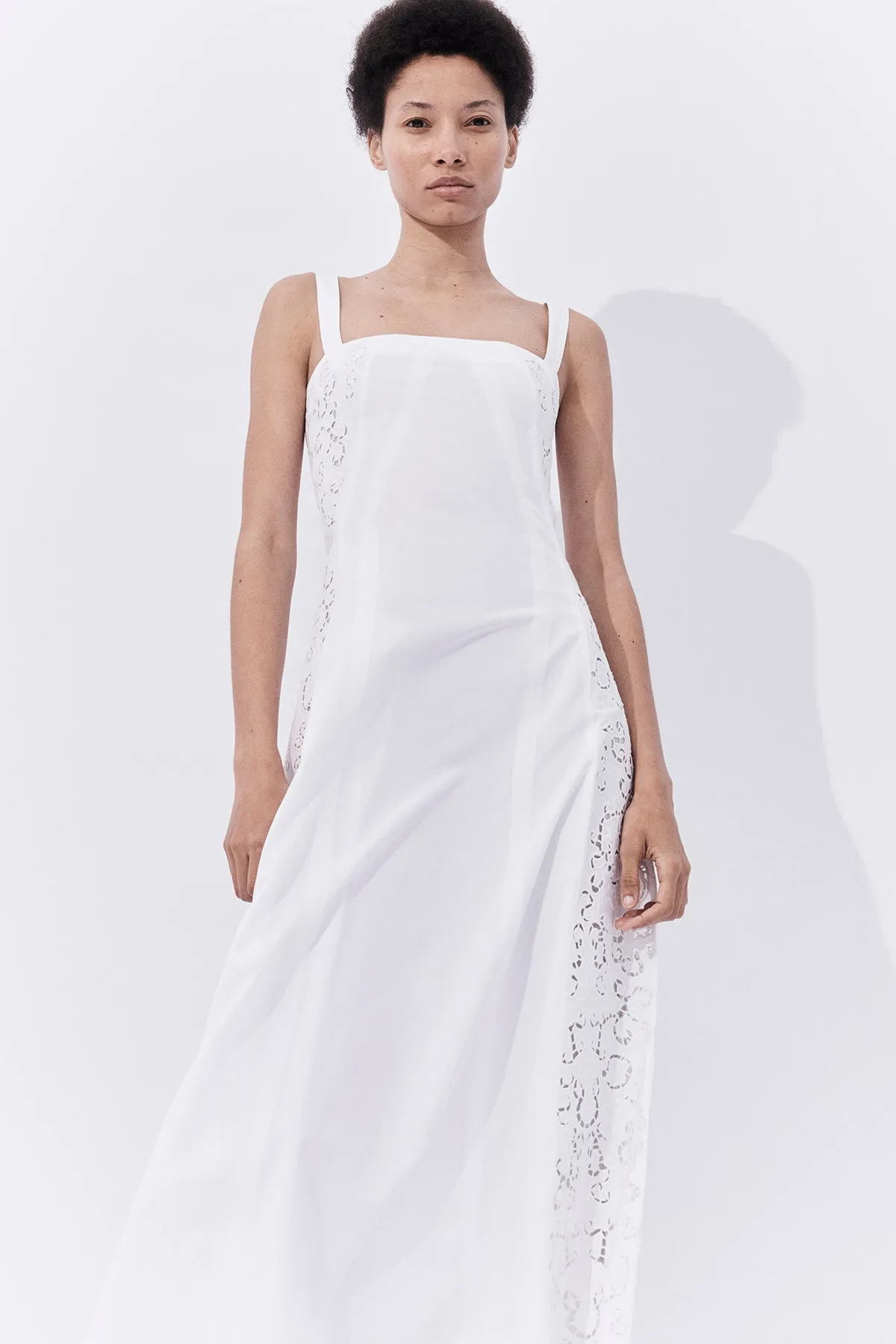 Lenya Lace Midi Dress in White Sea Island Cotton sold by Gabriela Hearst product image thumbnail 2