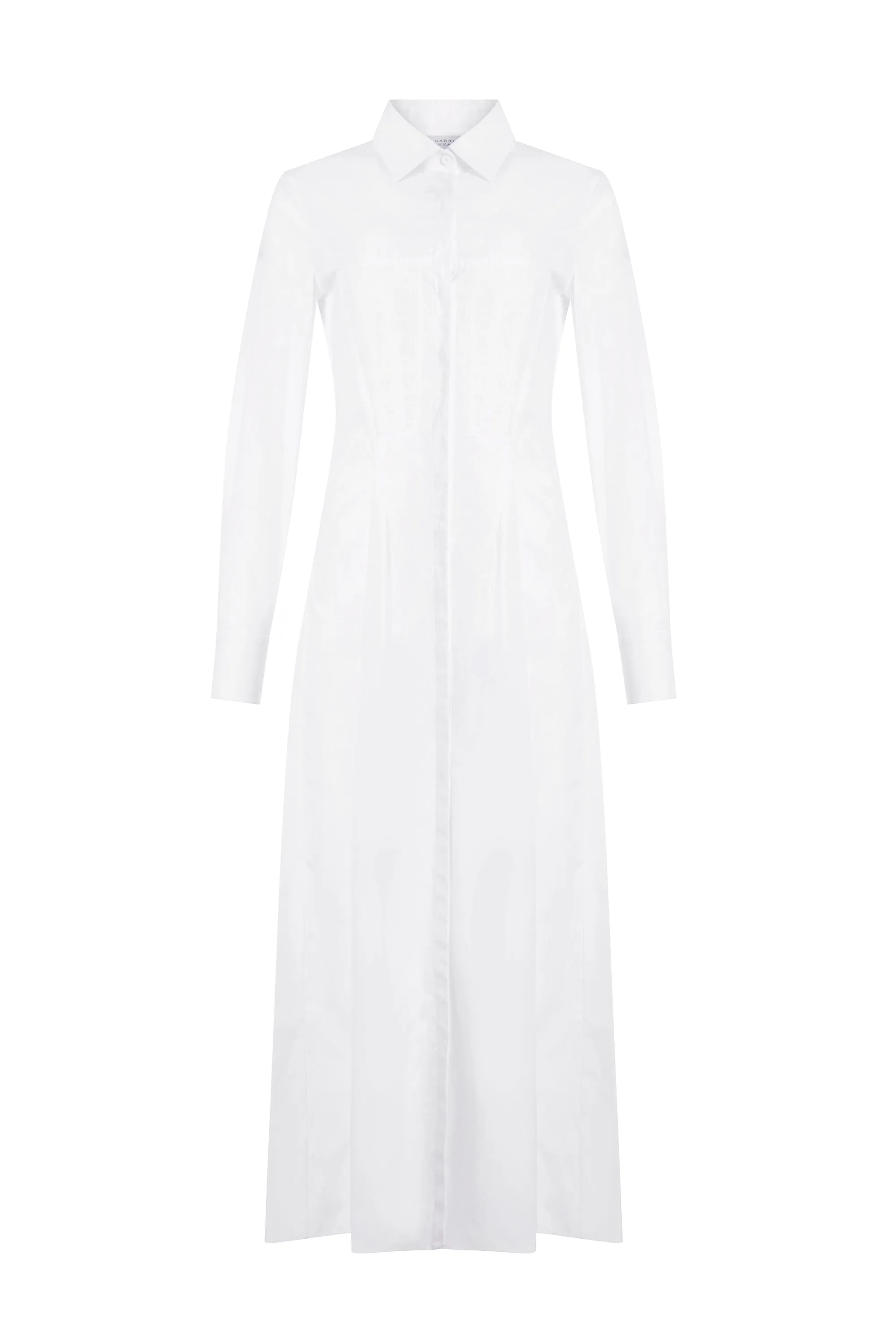 Eugene Maxi Shirtdress in White Sea Island Cotton sold by Gabriela Hearst