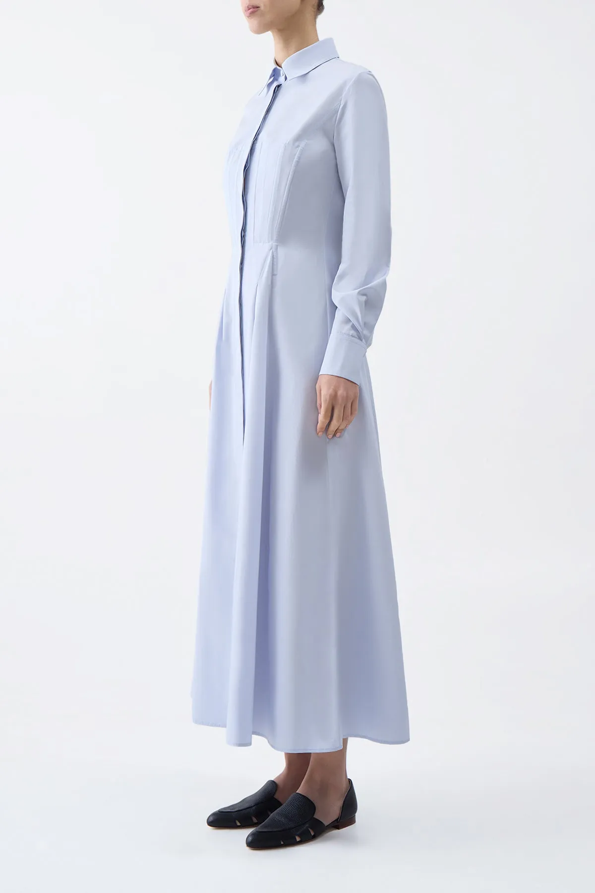 Eugene Maxi Shirtdress in Light Blue Sea Island Cotton sold by Gabriela Hearst product image thumbnail 4