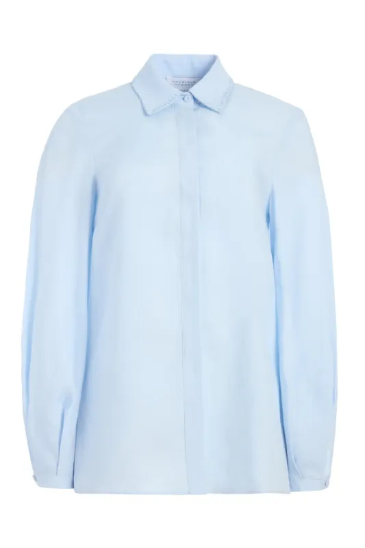 Delmer Top in Light Blue Aloe Linen sold by Gabriela Hearst