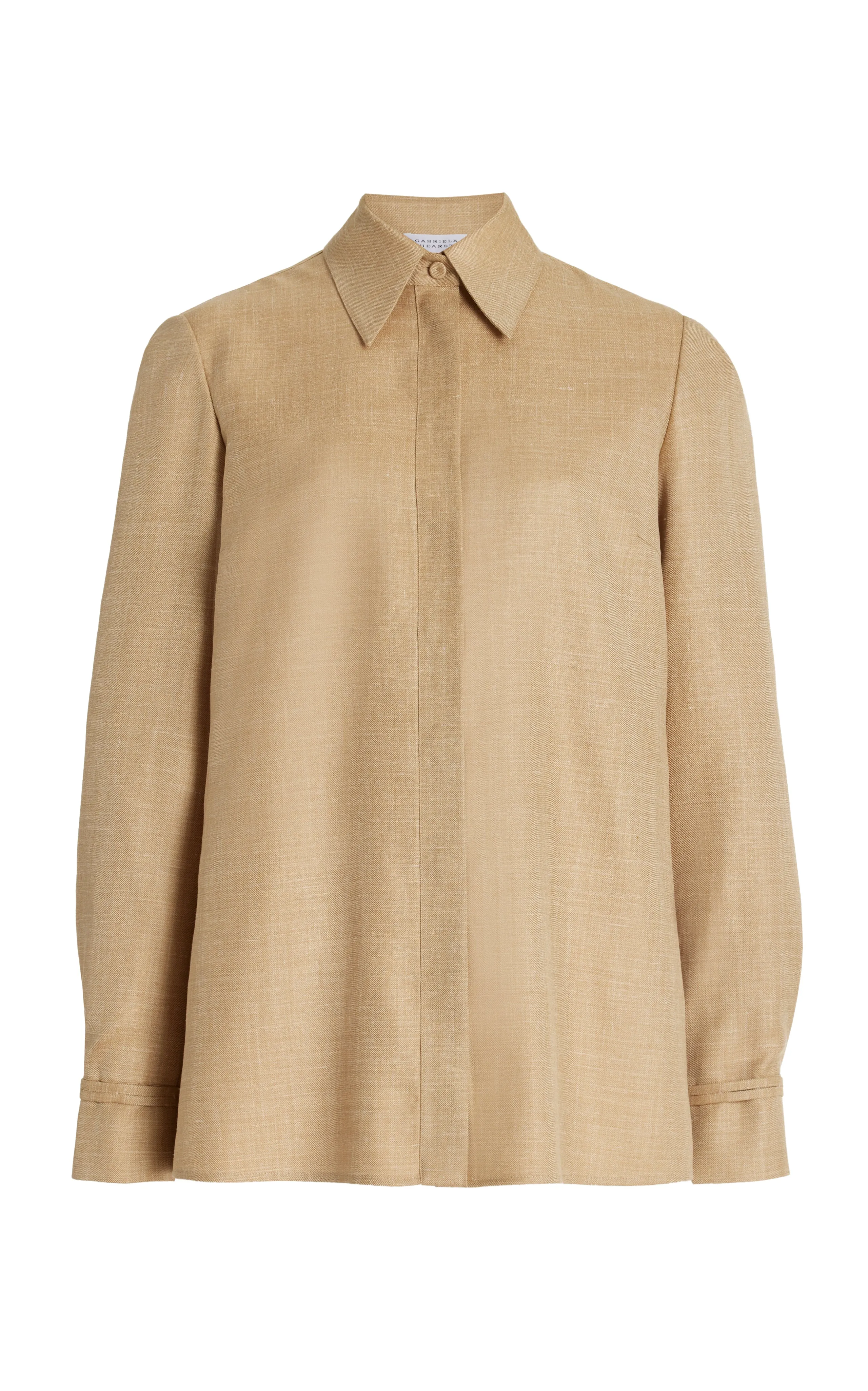 Cruz Shirt in Hay Virgin Wool and Silk Linen sold by Gabriela Hearst