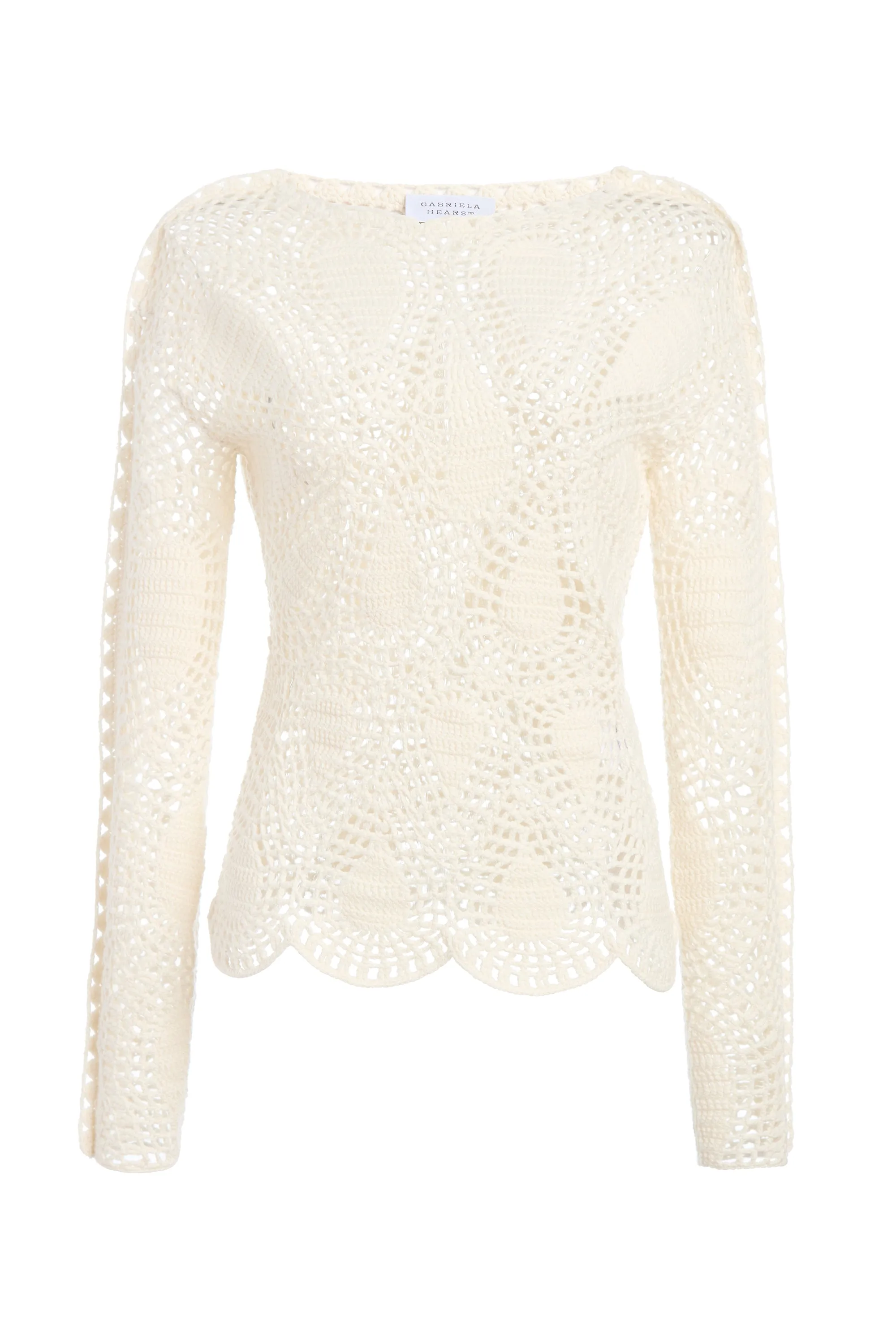 Capps Crochet Top in Ivory Wool Cashmere sold by Gabriela Hearst