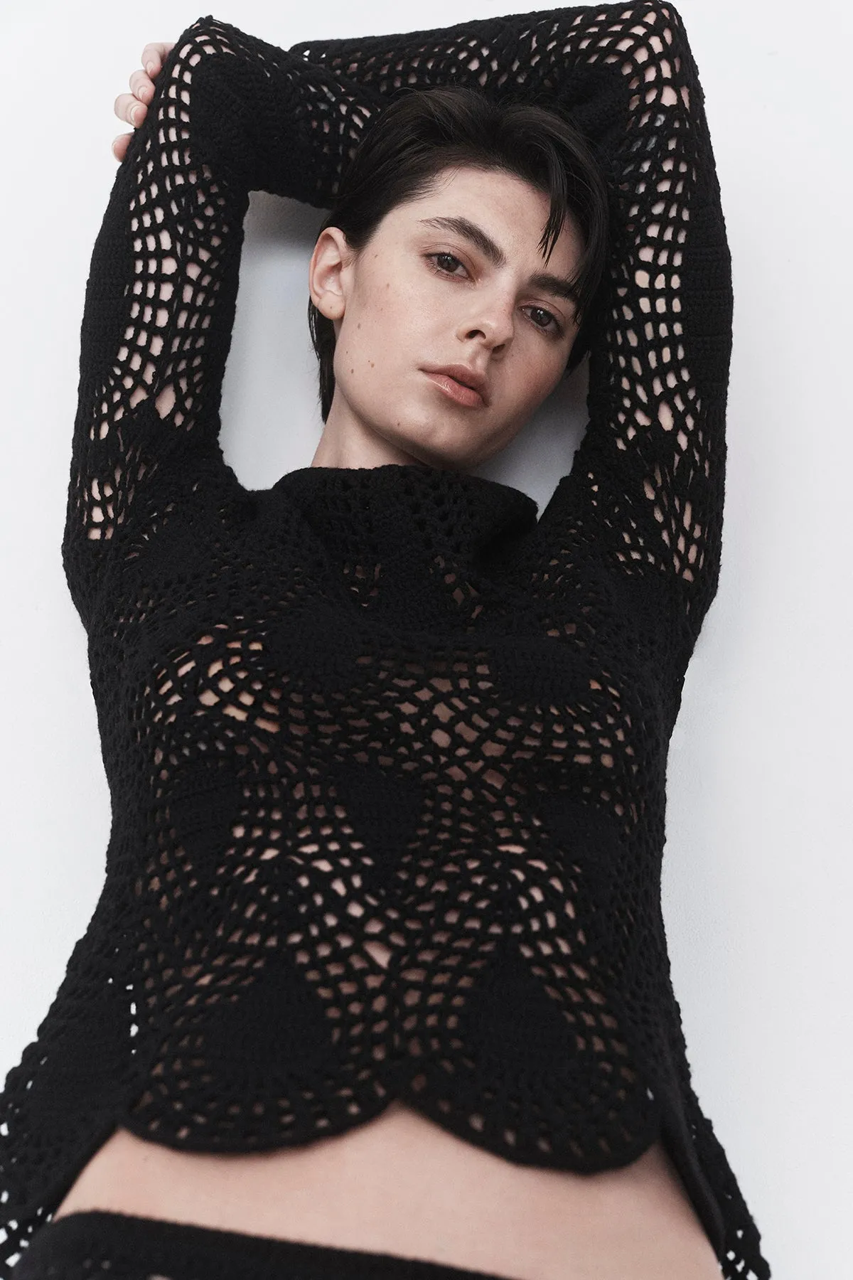 Capps Crochet Top in Black Wool Cashmere sold by Gabriela Hearst product image thumbnail 2