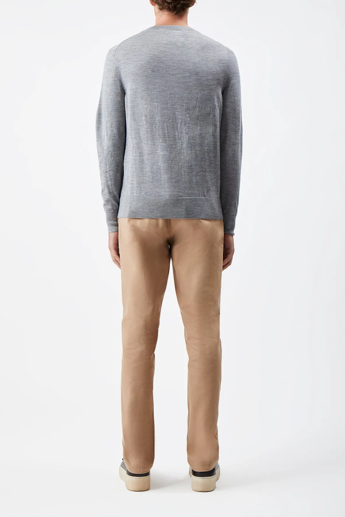 Palco Knit Crewneck in Heather Grey Merino Wool sold by Gabriela Hearst product image thumbnail 4