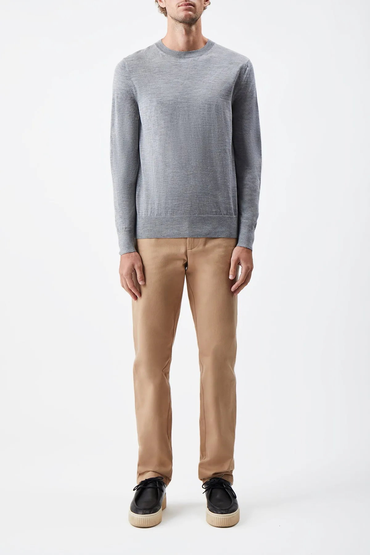 Palco Knit Crewneck in Heather Grey Merino Wool sold by Gabriela Hearst product image thumbnail 2