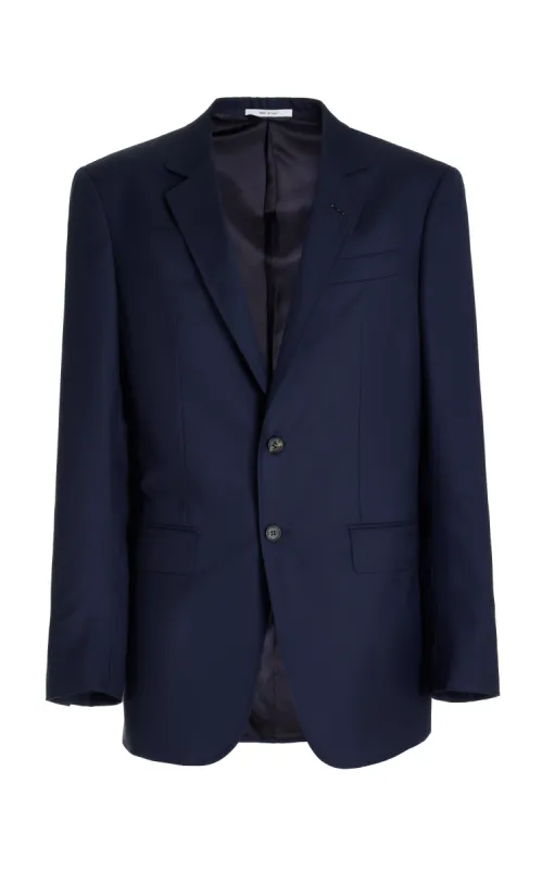Irving Jacket in Dark Navy Virgin Wool Twill sold by Gabriela Hearst