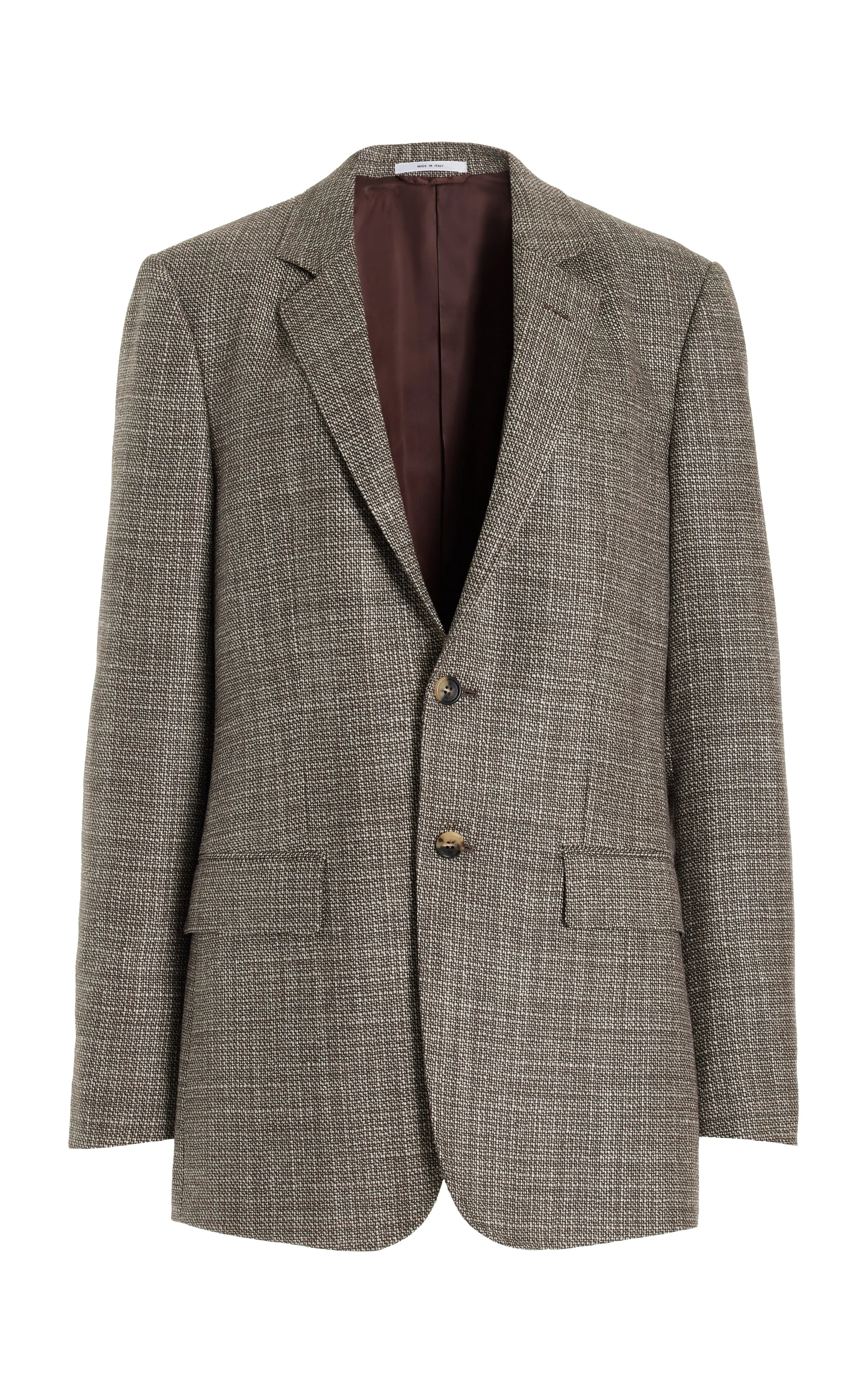 Irving Jacket in Chocolate Virgin Wool Tweed sold by Gabriela Hearst