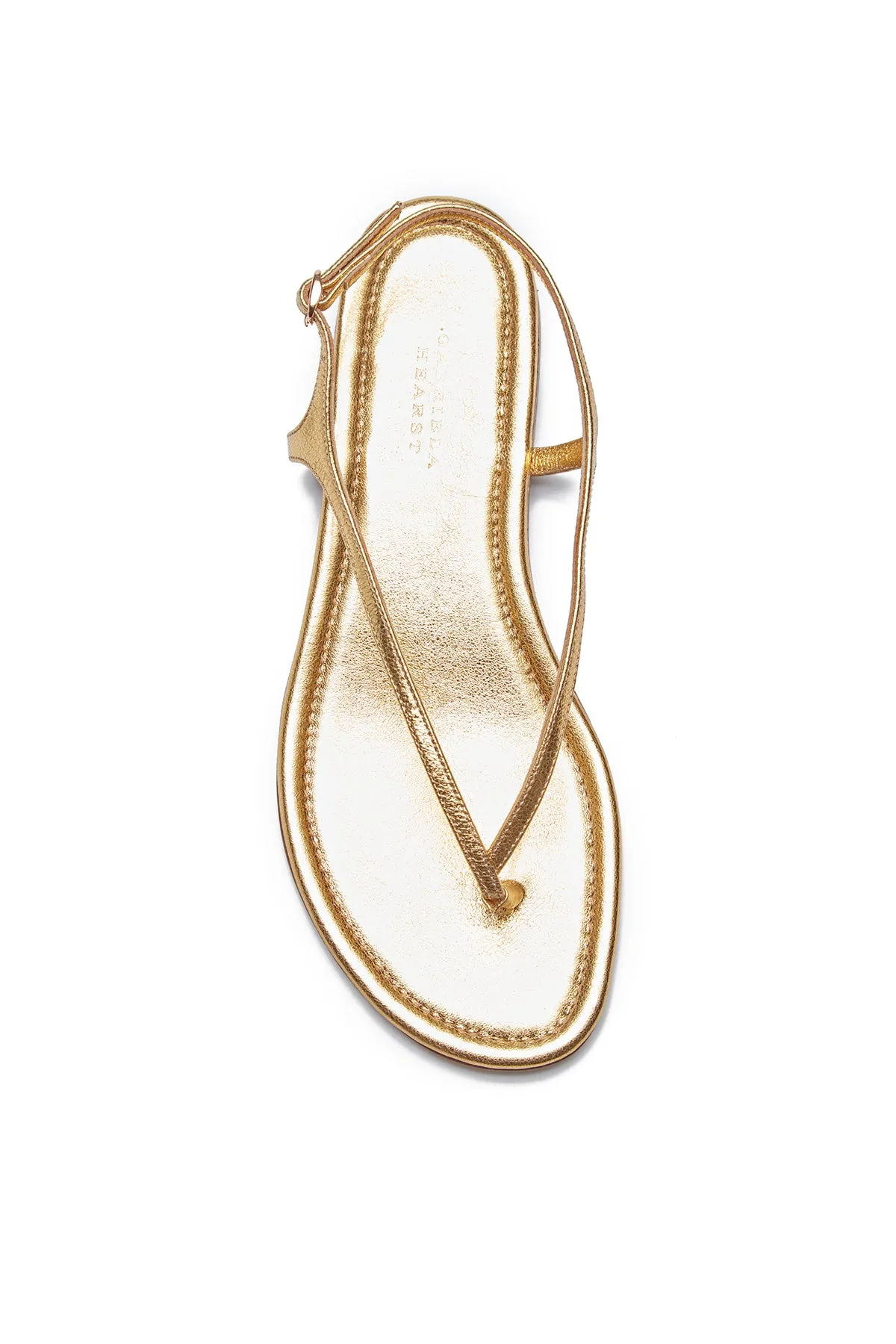 Gia Flat Sandal in Gold Metallic Nappa Leather sold by Gabriela Hearst product image thumbnail 4