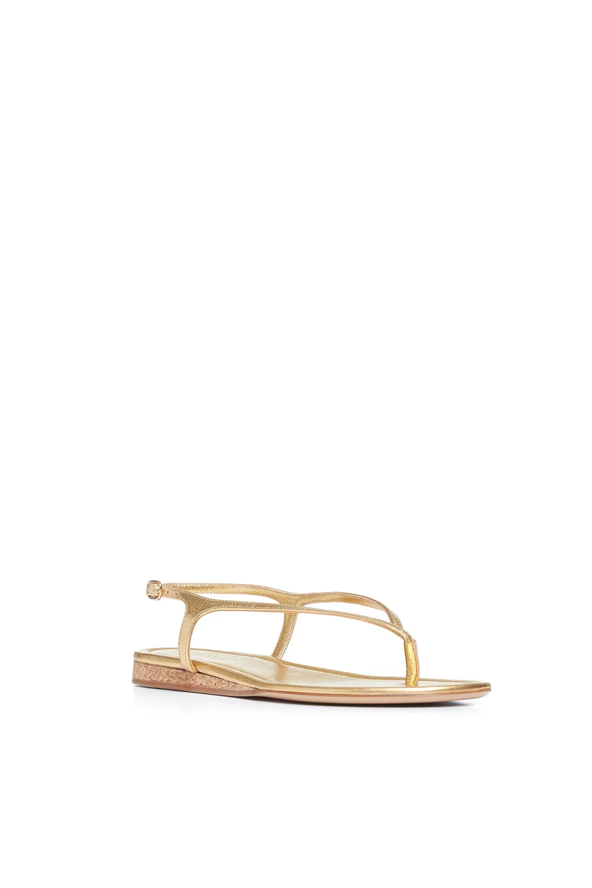 Gia Flat Sandal in Gold Metallic Nappa Leather sold by Gabriela Hearst product image thumbnail 2
