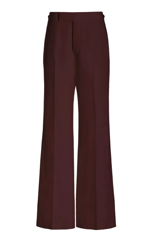 Vista Pant in Deep Bordeaux Virgin Wool Twill sold by Gabriela Hearst