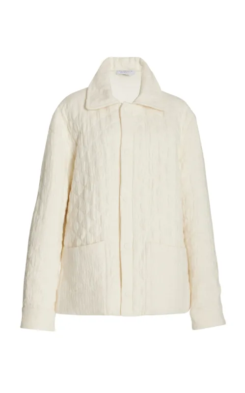 Skye Paddock Jacket in Ivory Cashmere Linen sold by Gabriela Hearst