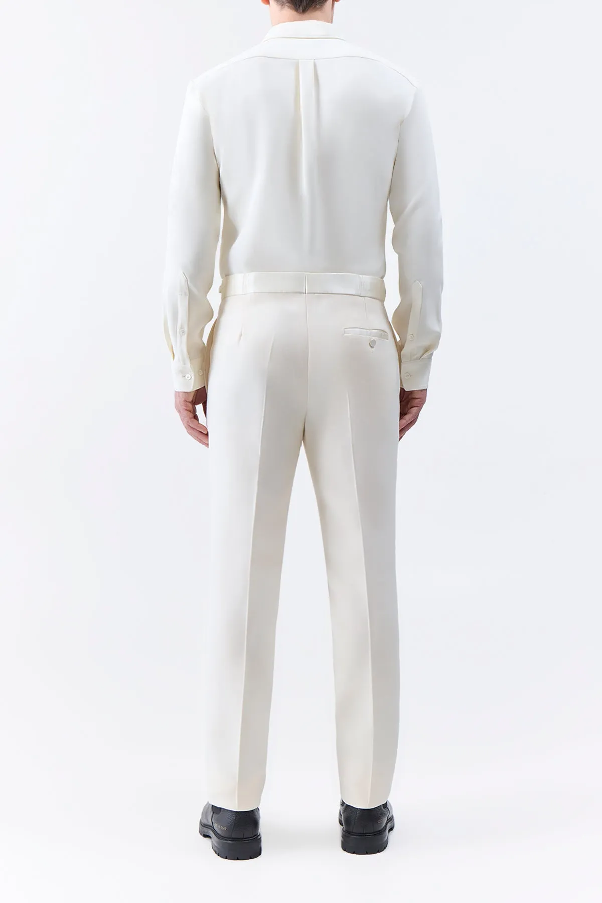 Simons Pant in Ivory Wool Silk Cady sold by Gabriela Hearst product image thumbnail 5