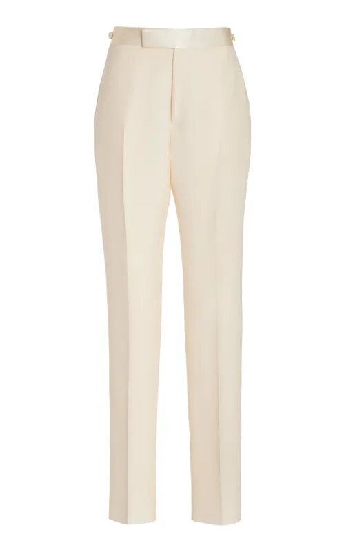 Simons Pant in Ivory Wool Silk Cady sold by Gabriela Hearst
