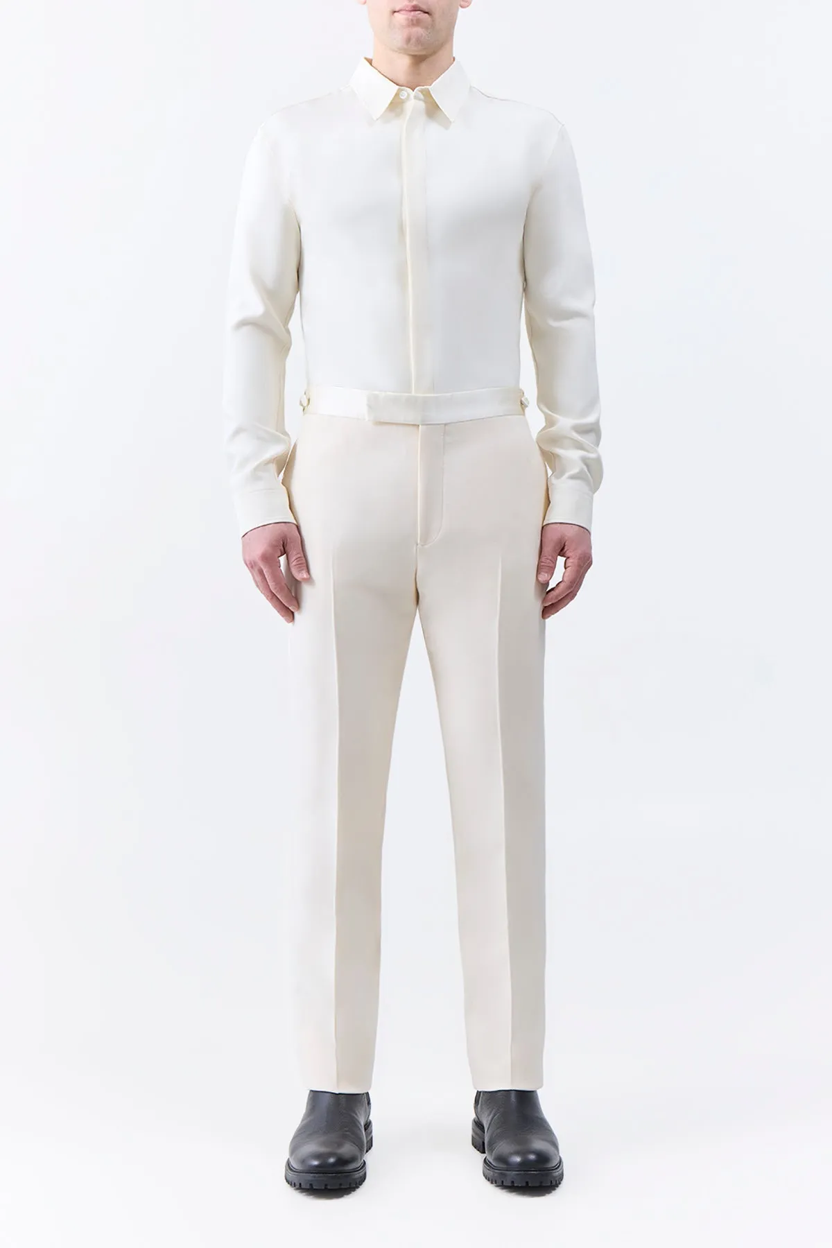 Simons Pant in Ivory Wool Silk Cady sold by Gabriela Hearst product image thumbnail 3
