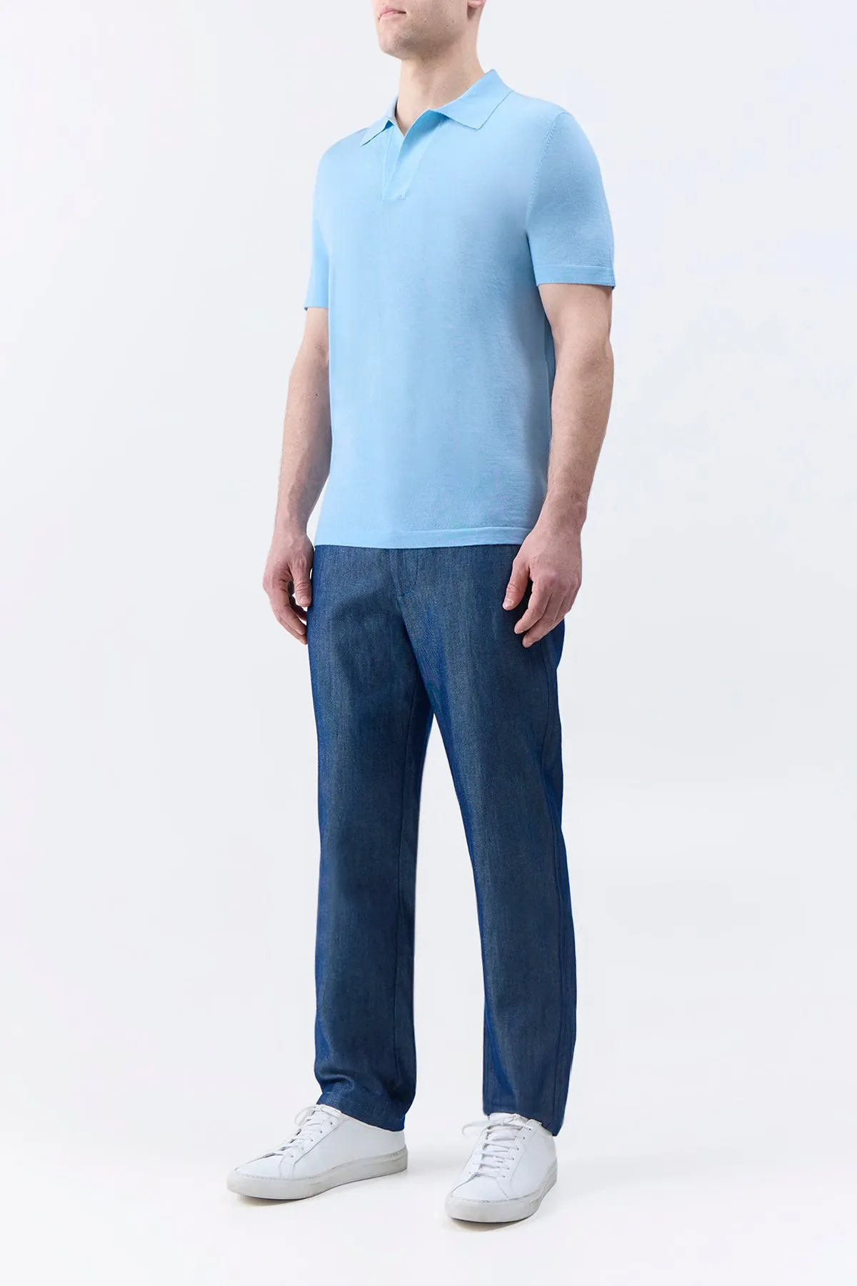Rhys Pant in Deep Fluorite Blue Virgin Wool Linen Twill sold by Gabriela Hearst product image thumbnail 3