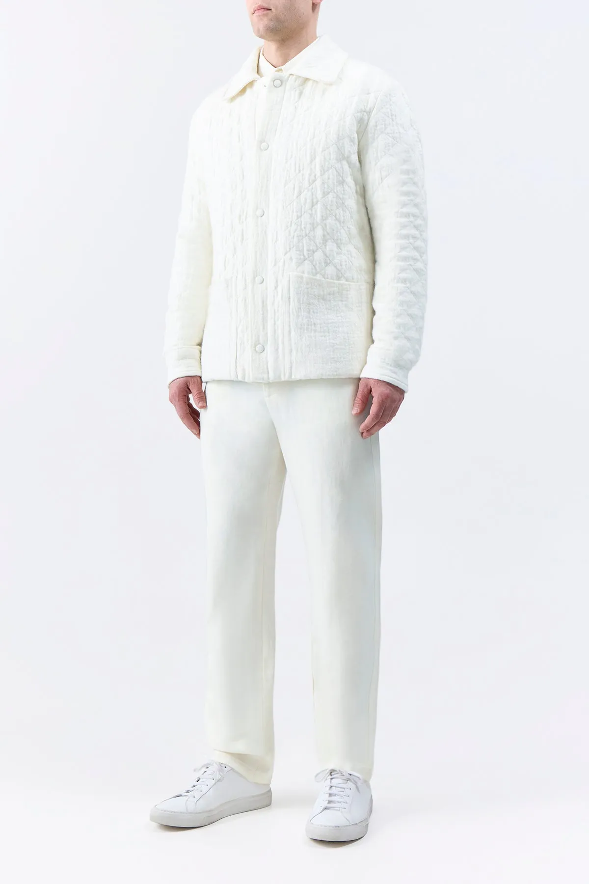 Rhys Pant in Ivory Virgin Wool Linen Twill sold by Gabriela Hearst product image thumbnail 3