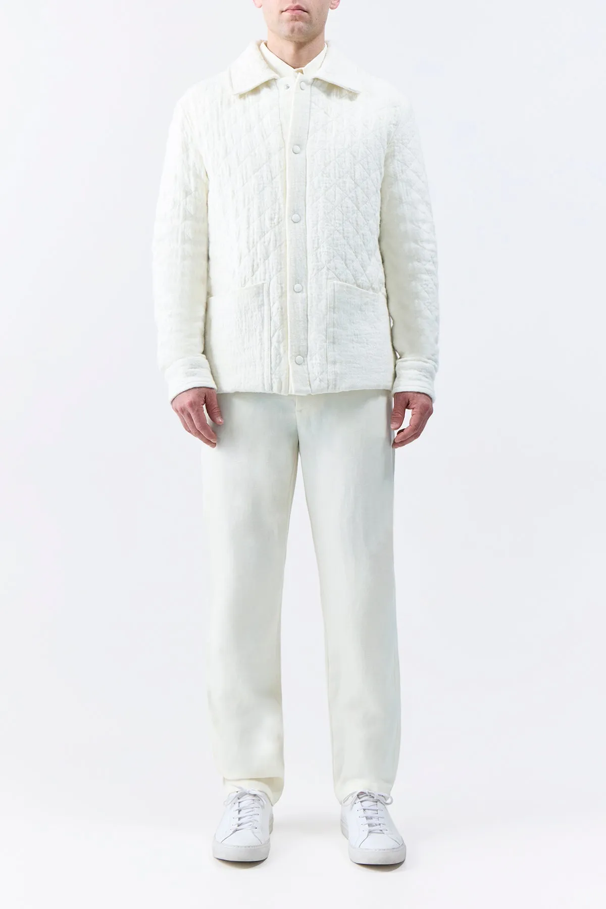Rhys Pant in Ivory Virgin Wool Linen Twill sold by Gabriela Hearst product image thumbnail 2