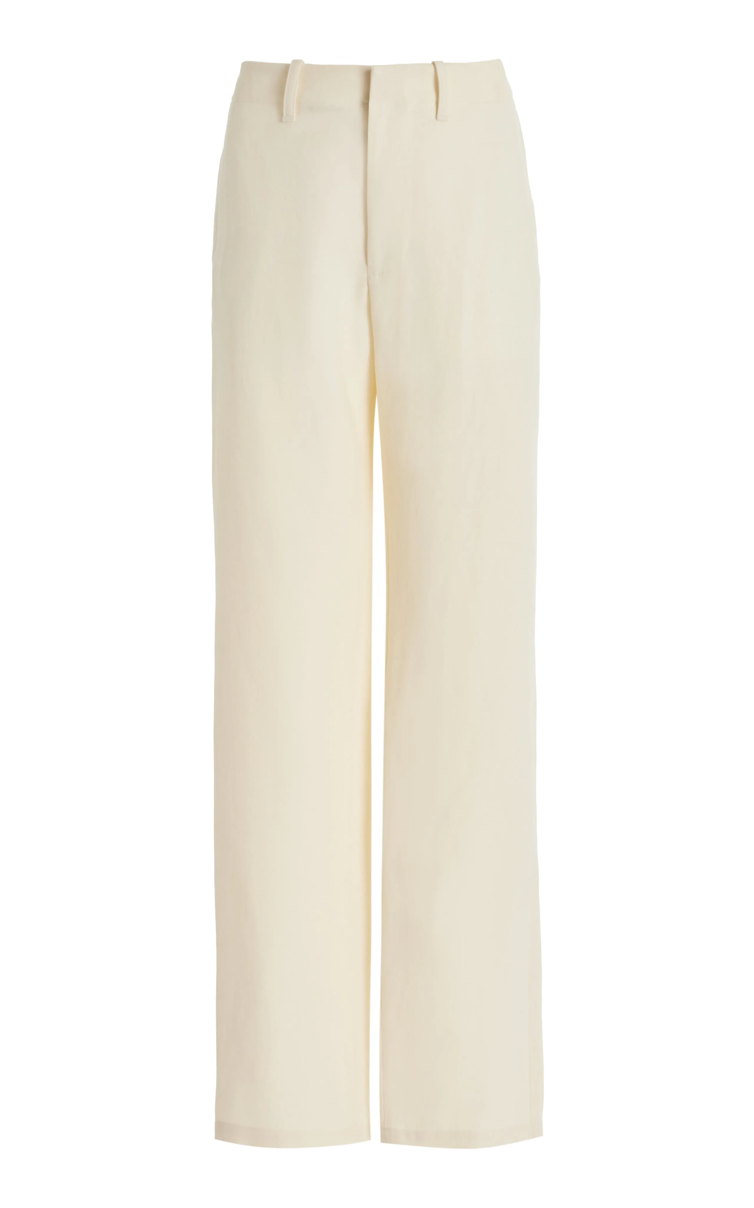 Rhys Pant in Ivory Virgin Wool Linen Twill sold by Gabriela Hearst