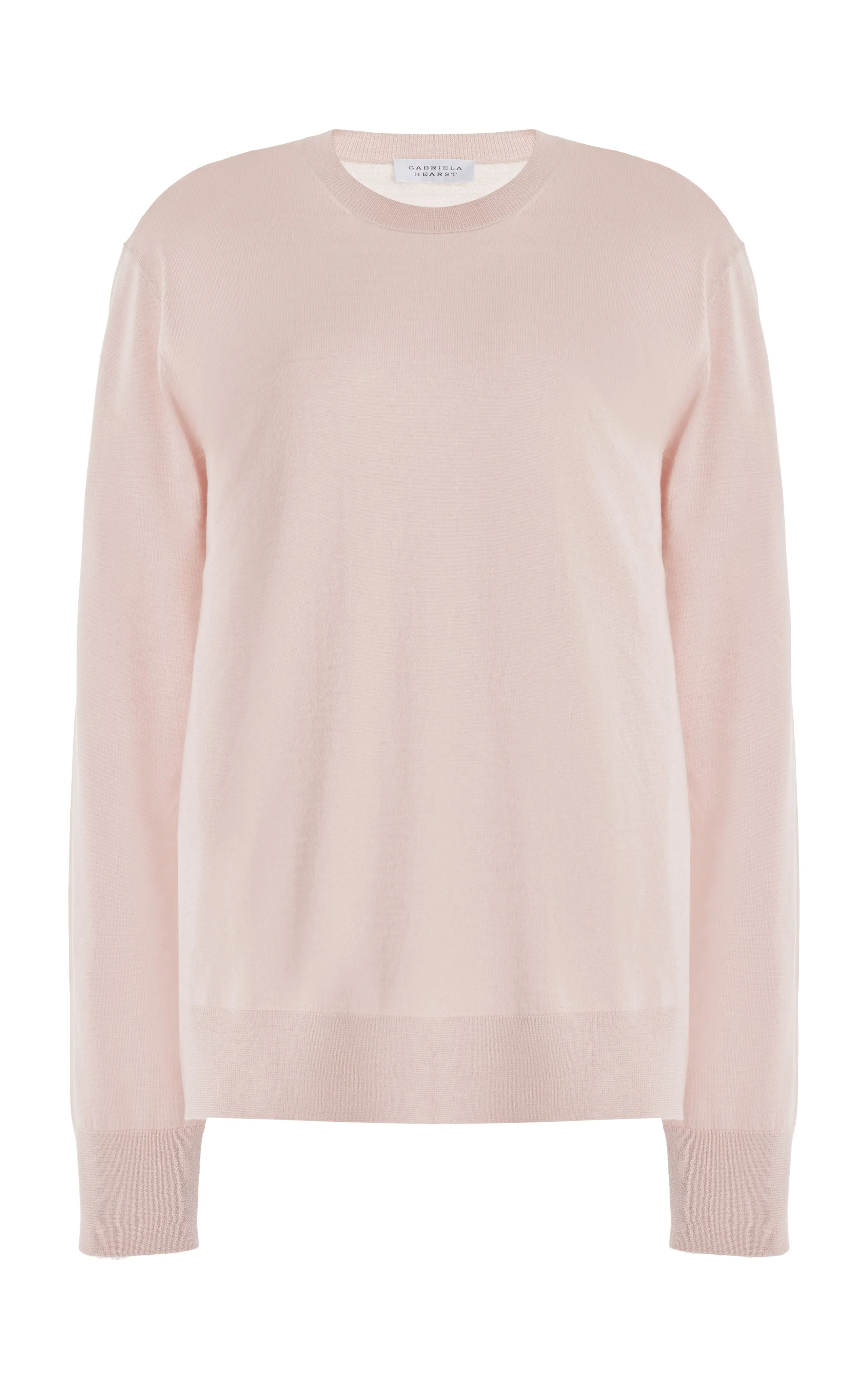 Palco Knit Crewneck in Blush Merino Wool sold by Gabriela Hearst