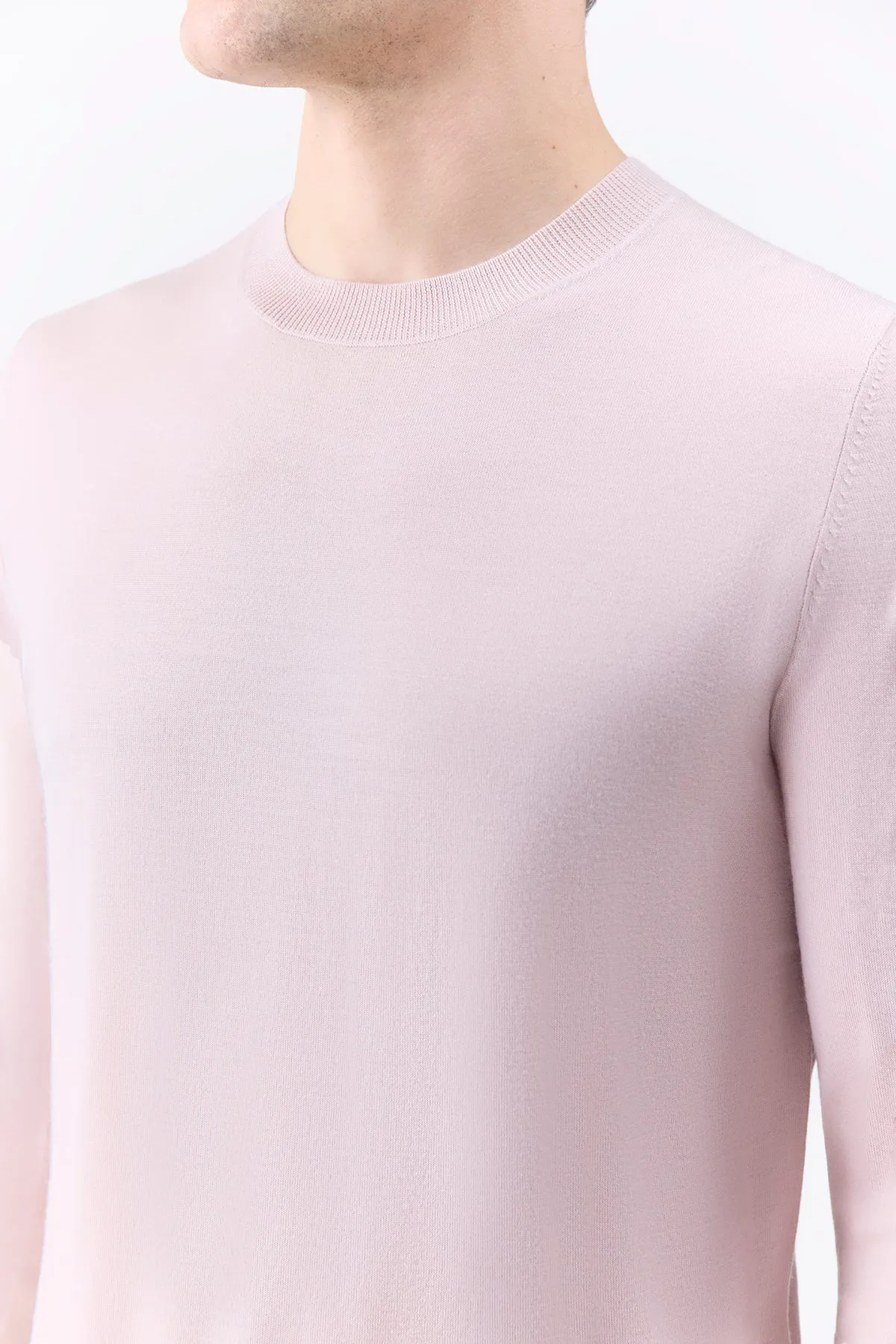 Palco Knit Crewneck in Blush Merino Wool sold by Gabriela Hearst product image thumbnail 5