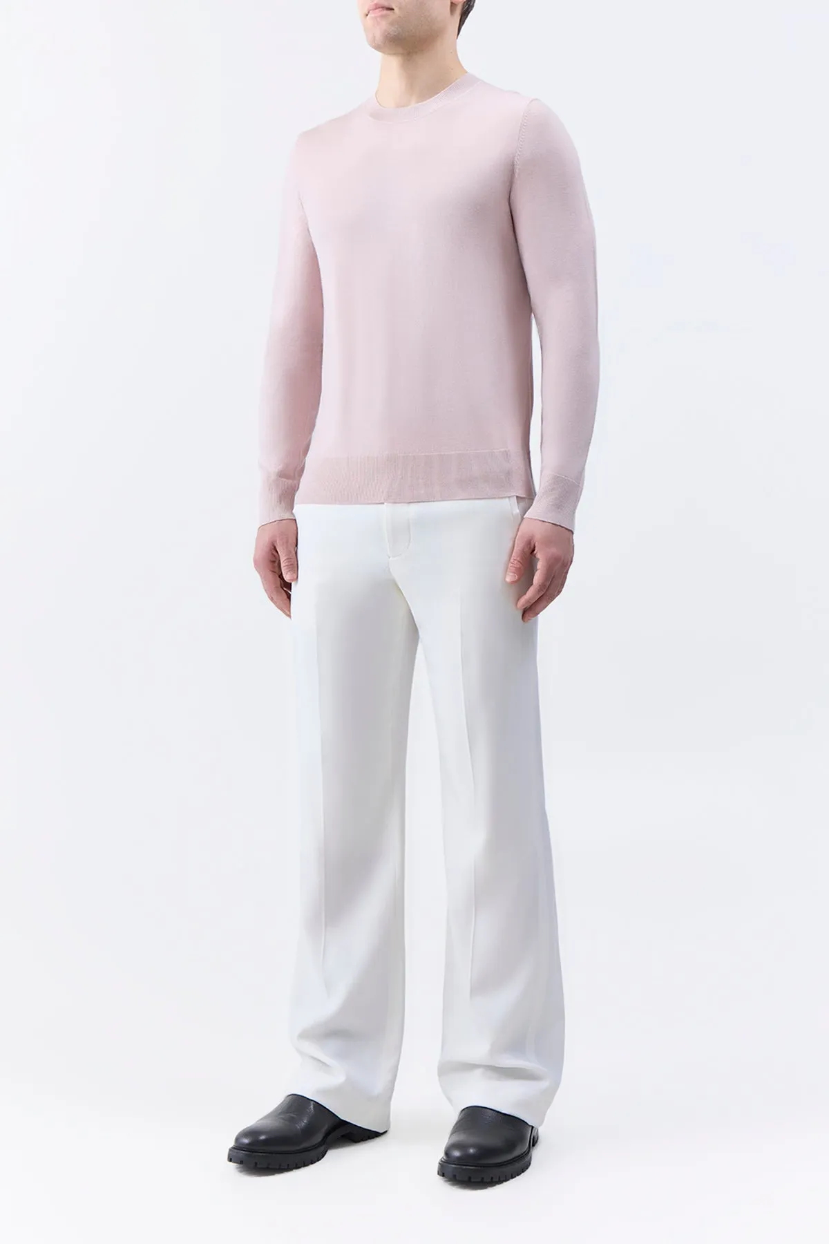 Palco Knit Crewneck in Blush Merino Wool sold by Gabriela Hearst product image thumbnail 3