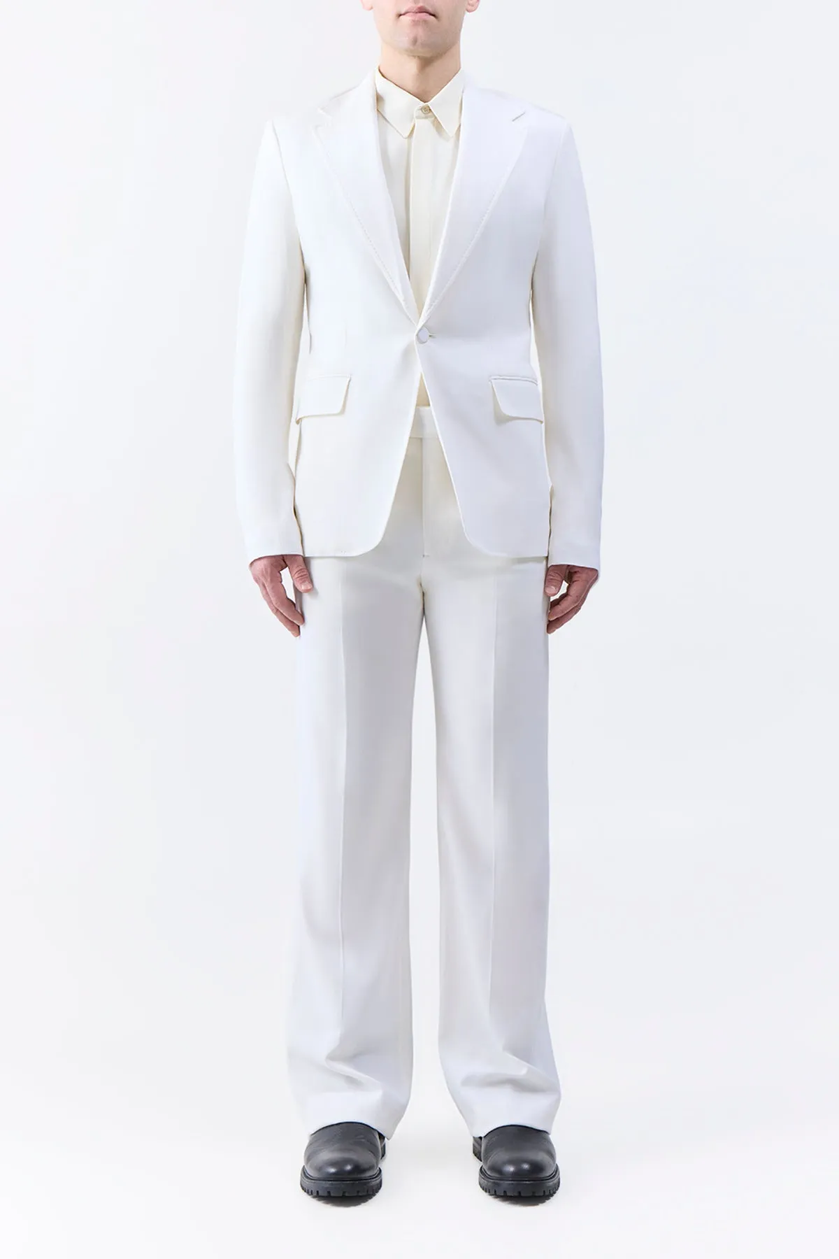 Leiva Blazer in Ivory Virgin Wool Twill sold by Gabriela Hearst product image thumbnail 2
