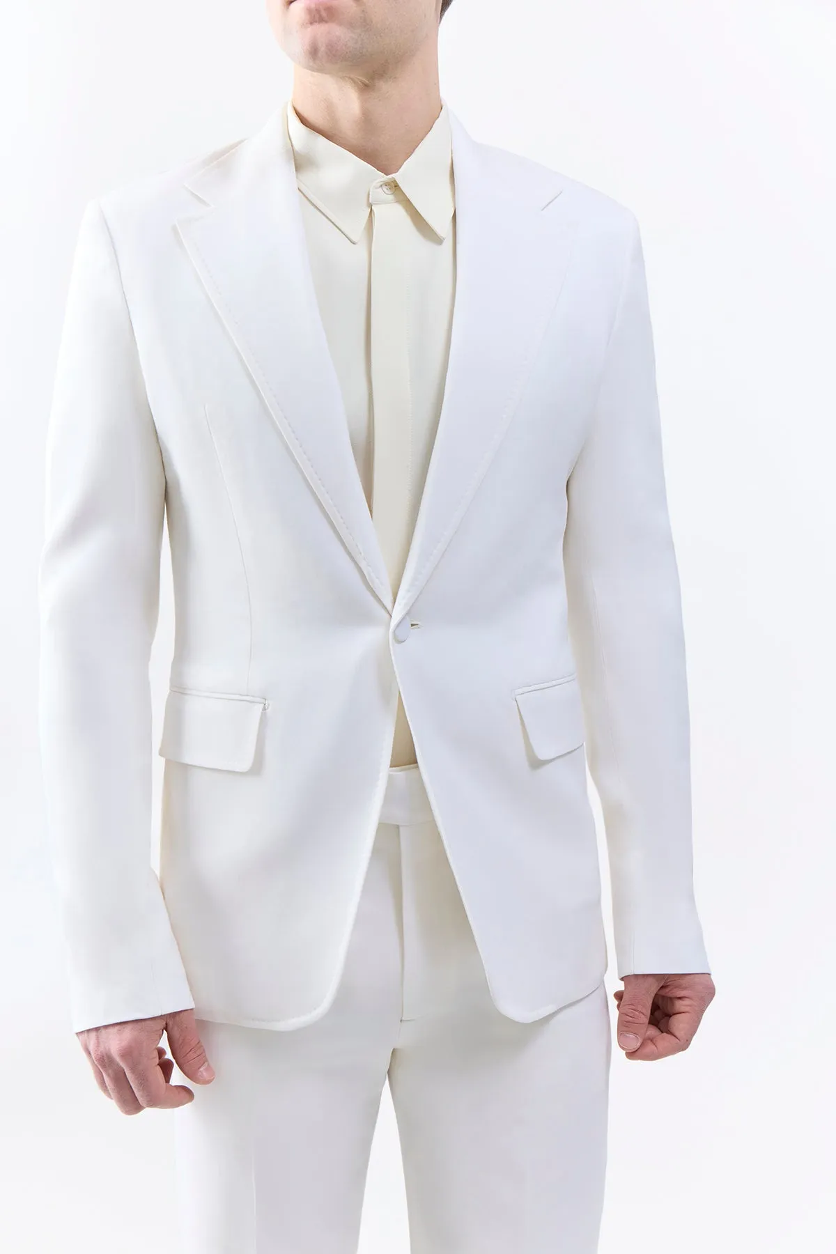 Leiva Blazer in Ivory Virgin Wool Twill sold by Gabriela Hearst product image thumbnail 5