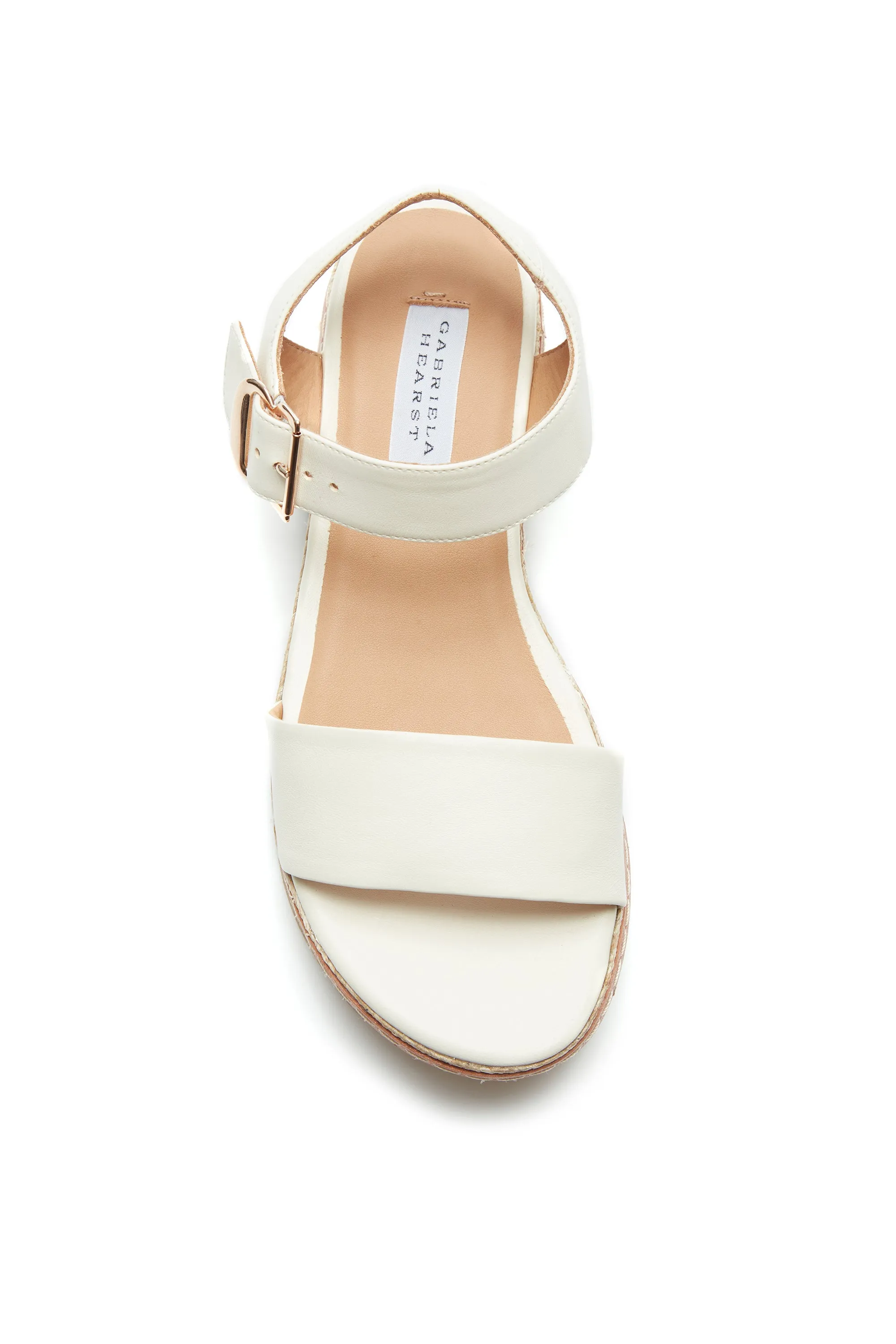 Iris Platform Sandal in Cream Nappa Leather sold by Gabriela Hearst product image thumbnail 4