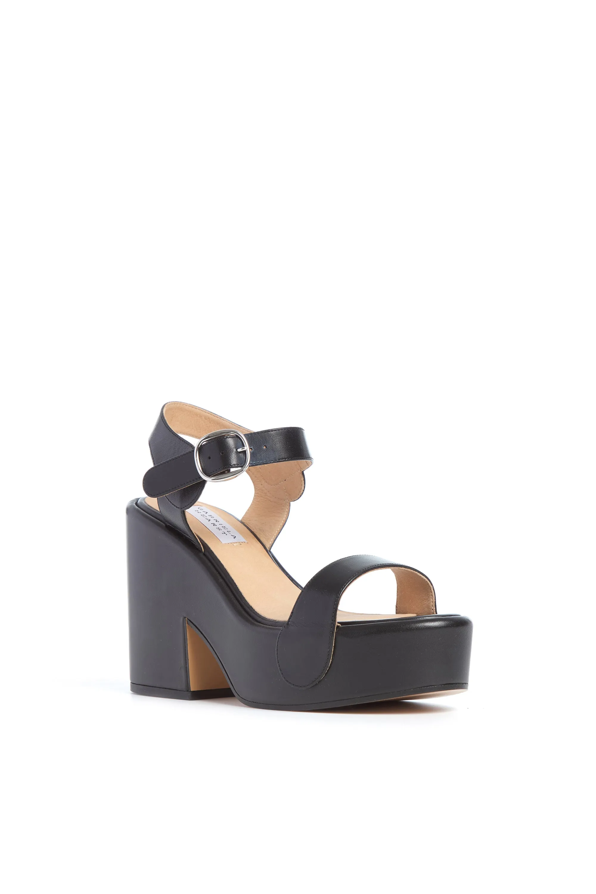 Iris Platform Sandal in Black Nappa Leather sold by Gabriela Hearst product image thumbnail 2