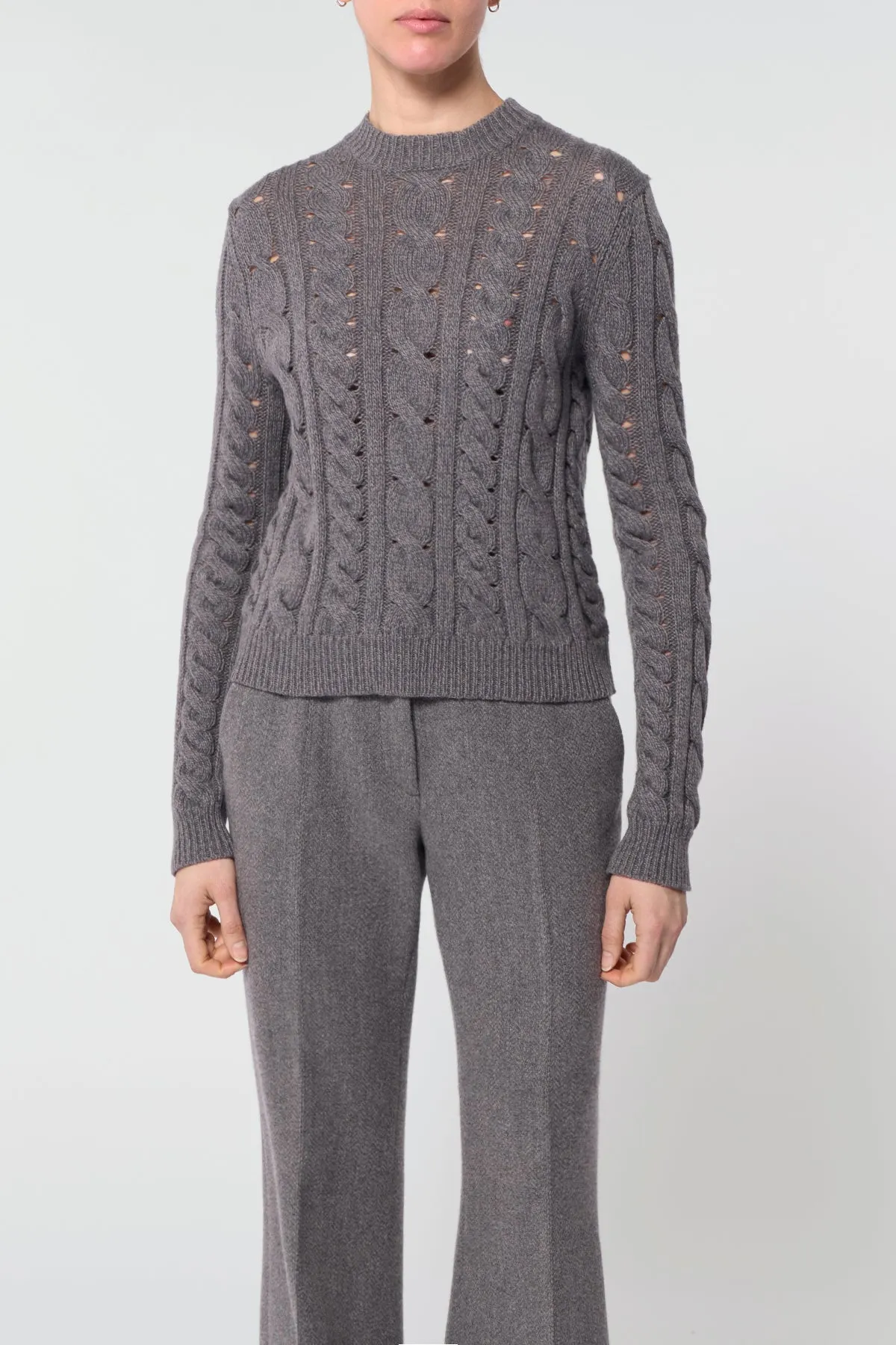 Anthea Knit Sweater in Dark Grey Multi Cashmere sold by Gabriela Hearst product image thumbnail 5
