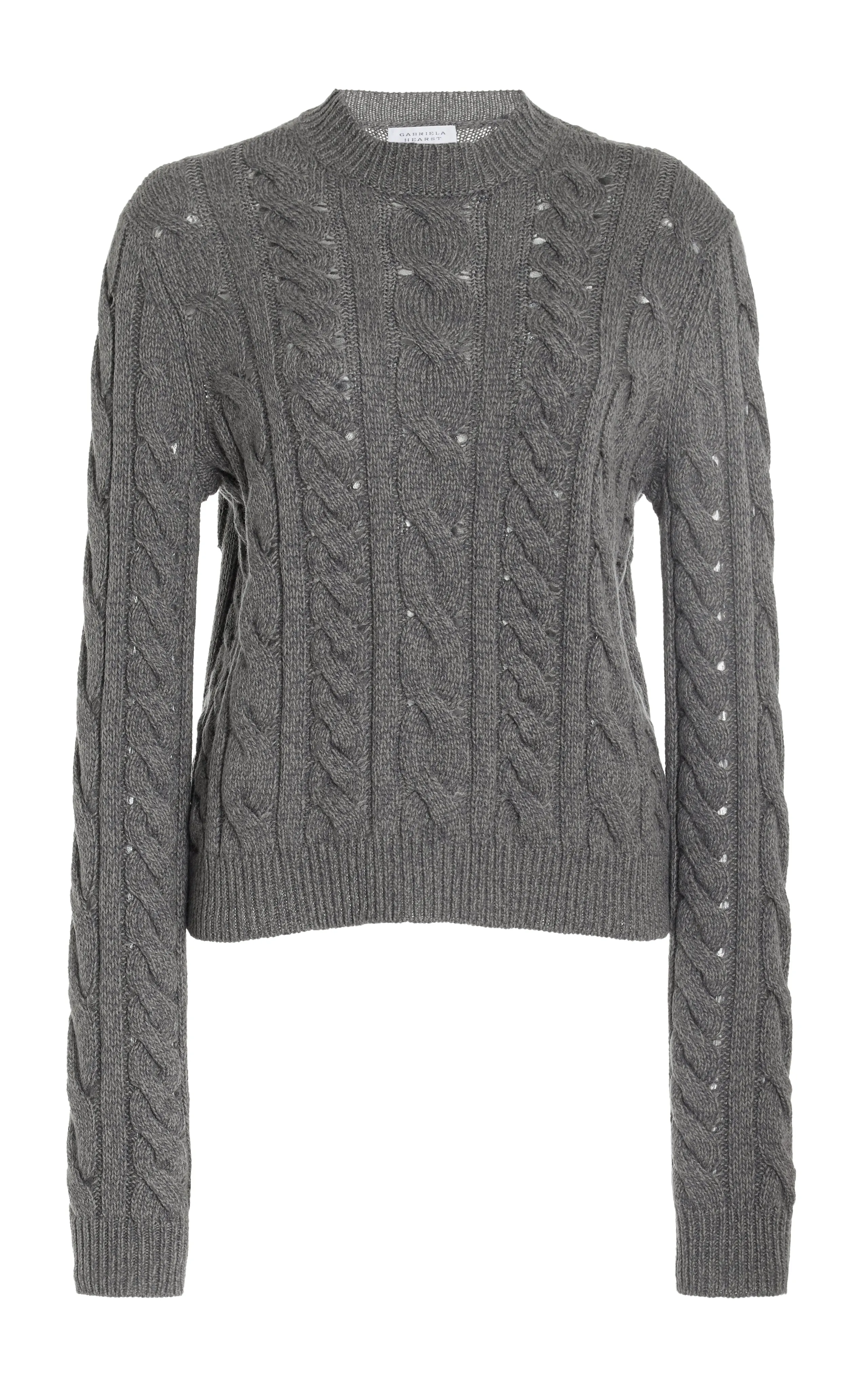 Anthea Knit Sweater in Dark Grey Multi Cashmere sold by Gabriela Hearst