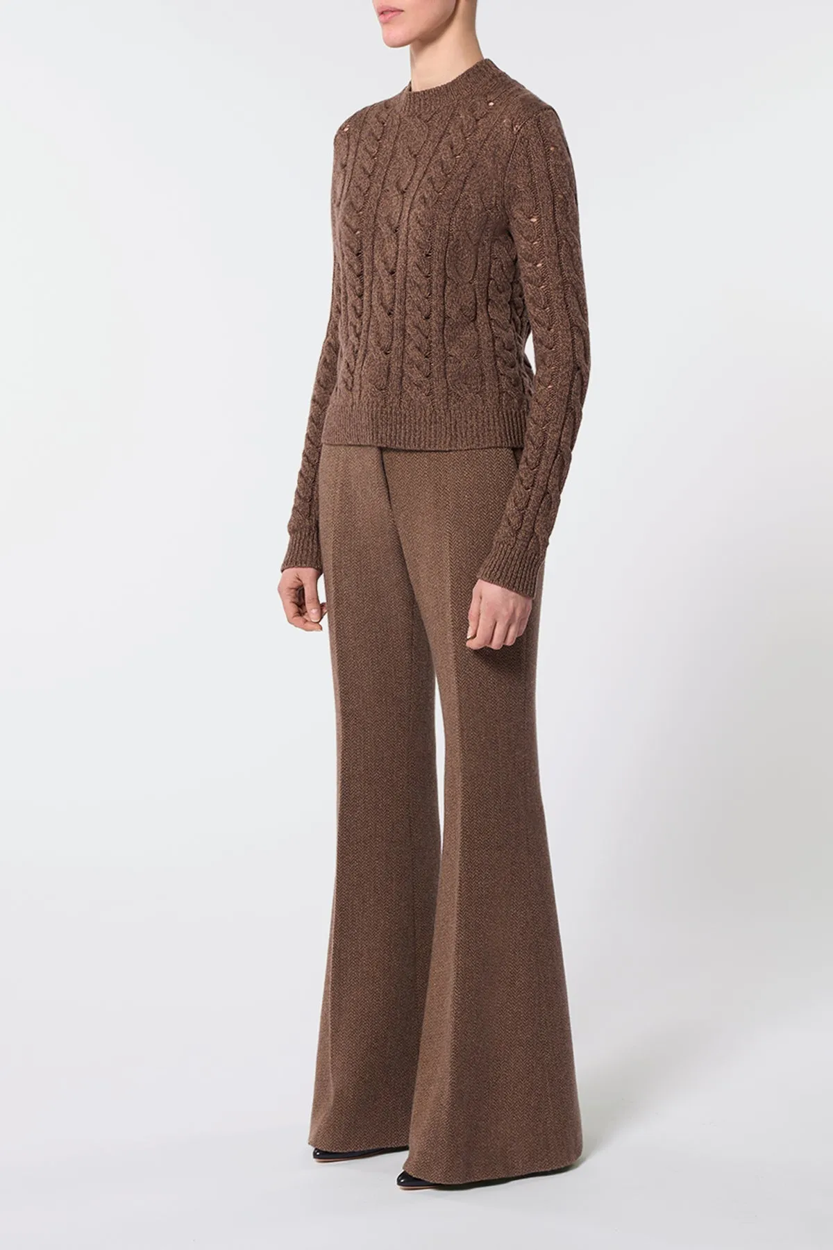 Anthea Knit Sweater in Chocolate Multi Cashmere sold by Gabriela Hearst product image thumbnail 3