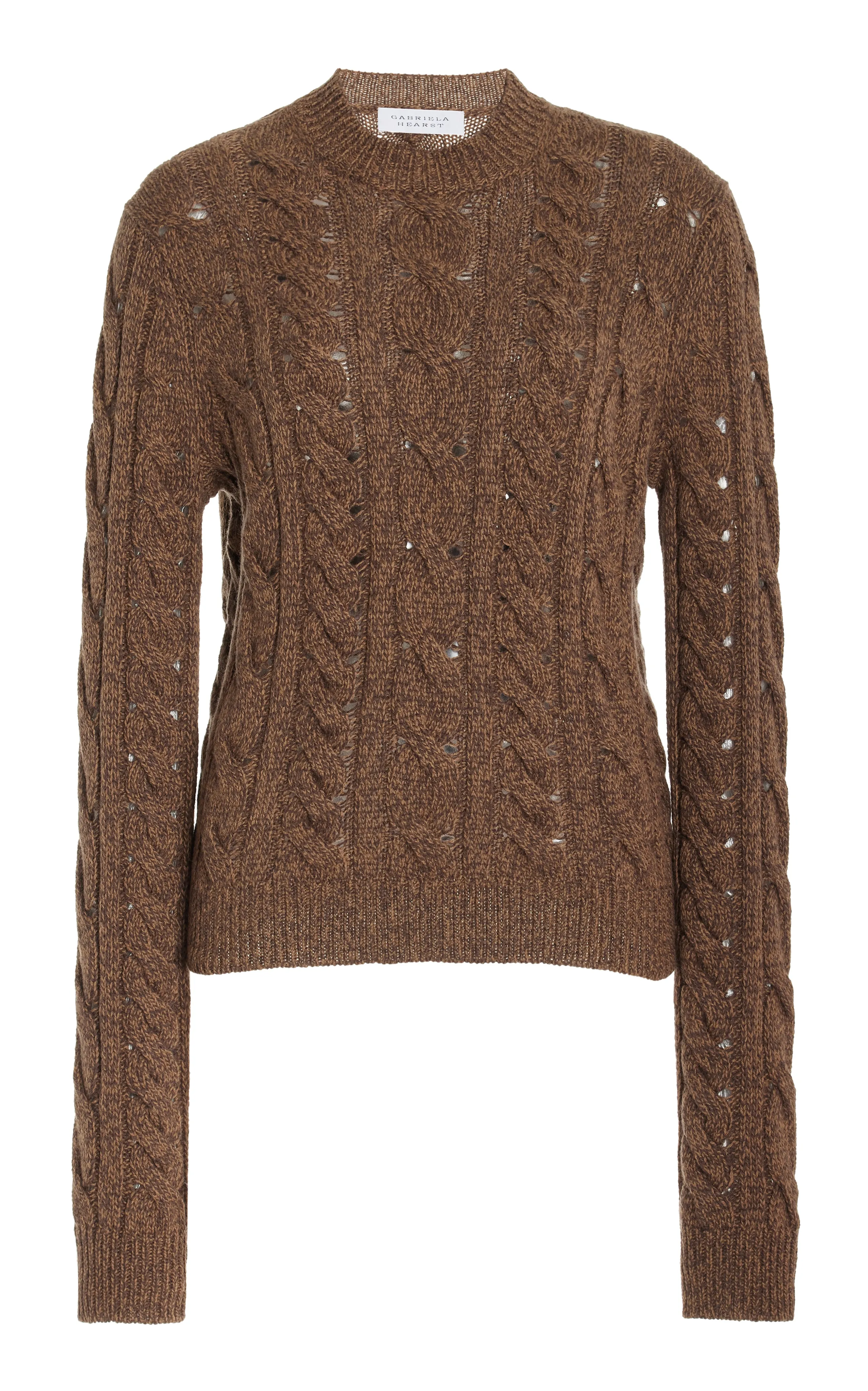 Anthea Knit Sweater in Chocolate Multi Cashmere sold by Gabriela Hearst