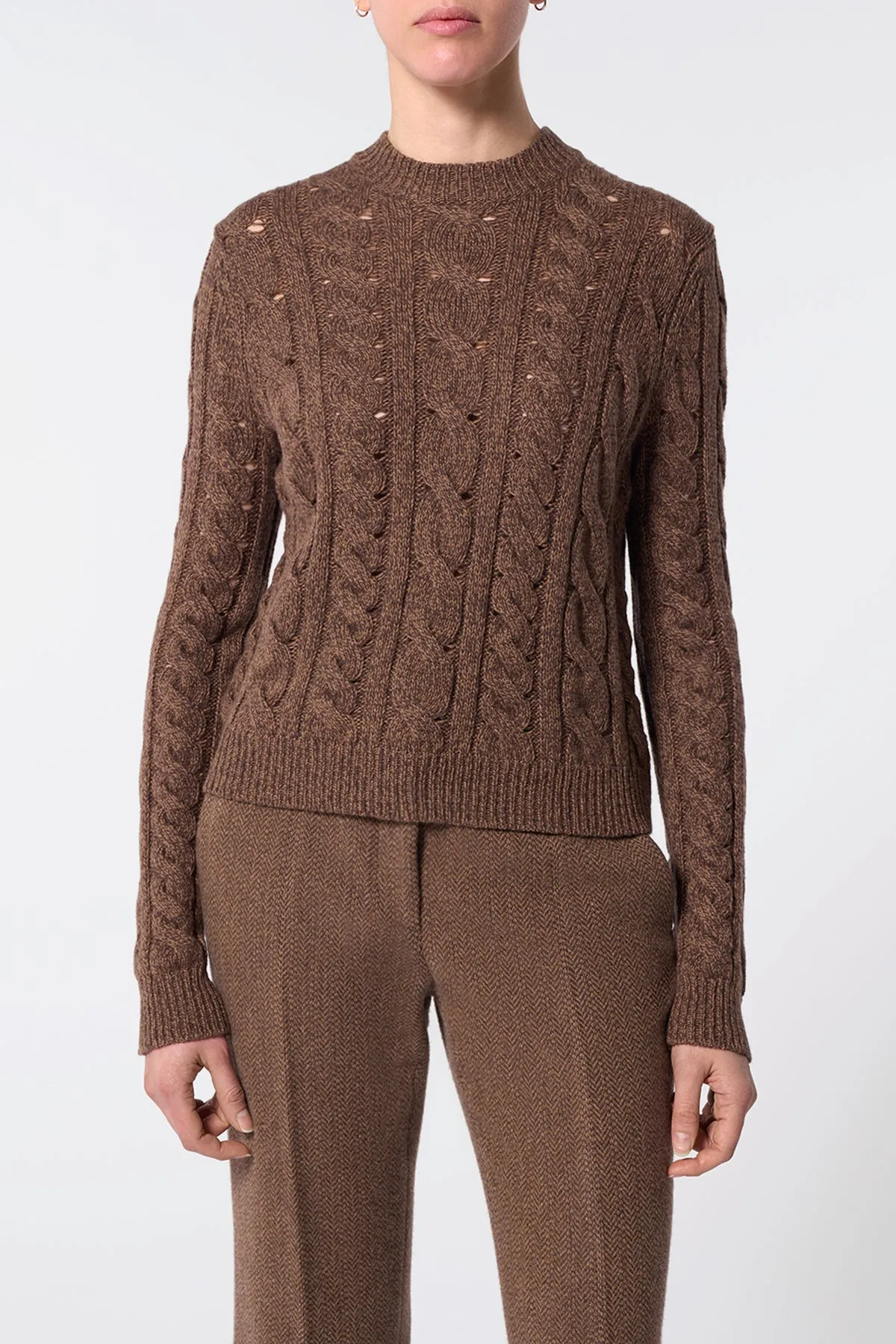 Anthea Knit Sweater in Chocolate Multi Cashmere sold by Gabriela Hearst product image thumbnail 5