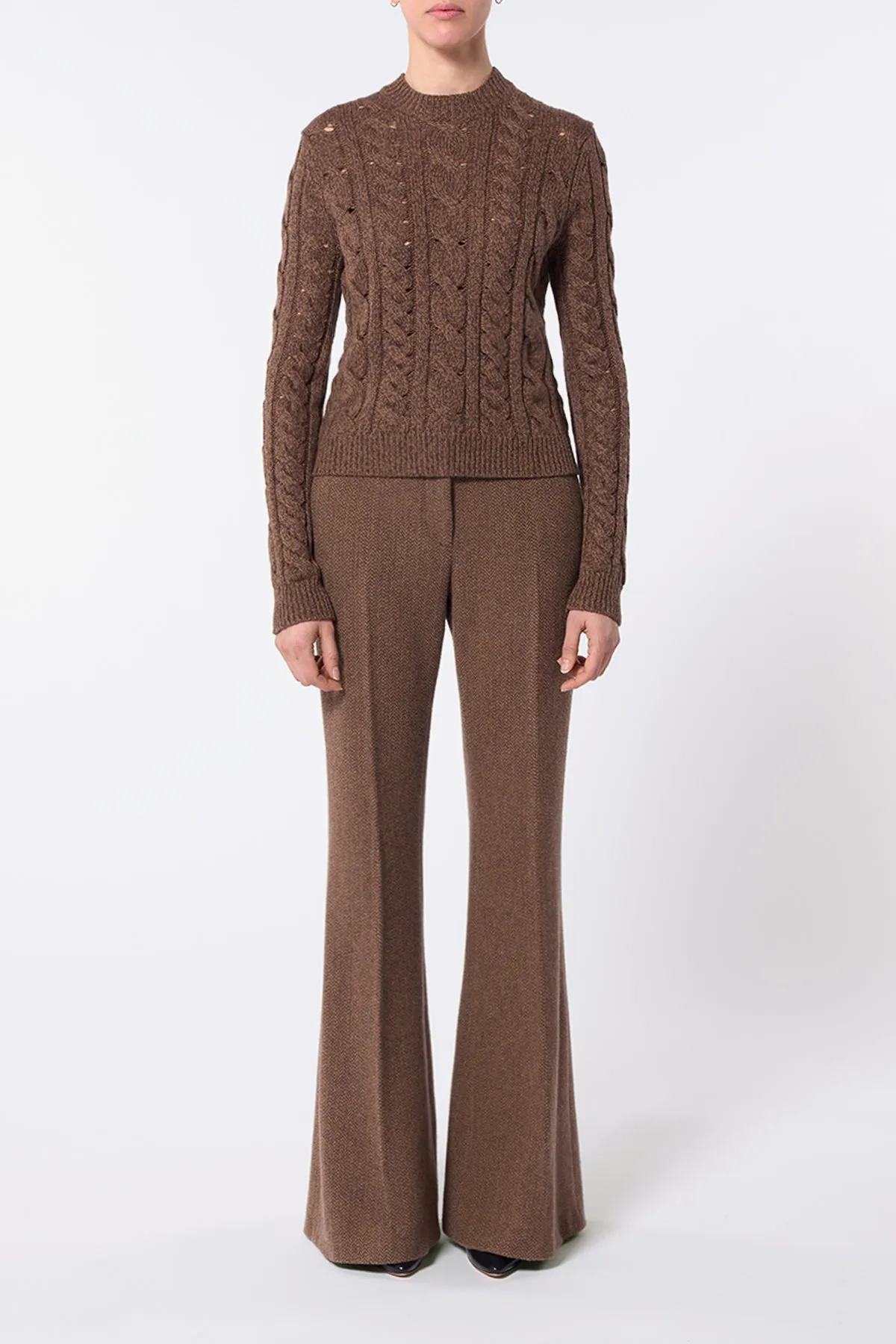 Anthea Knit Sweater in Chocolate Multi Cashmere sold by Gabriela Hearst product image thumbnail 2