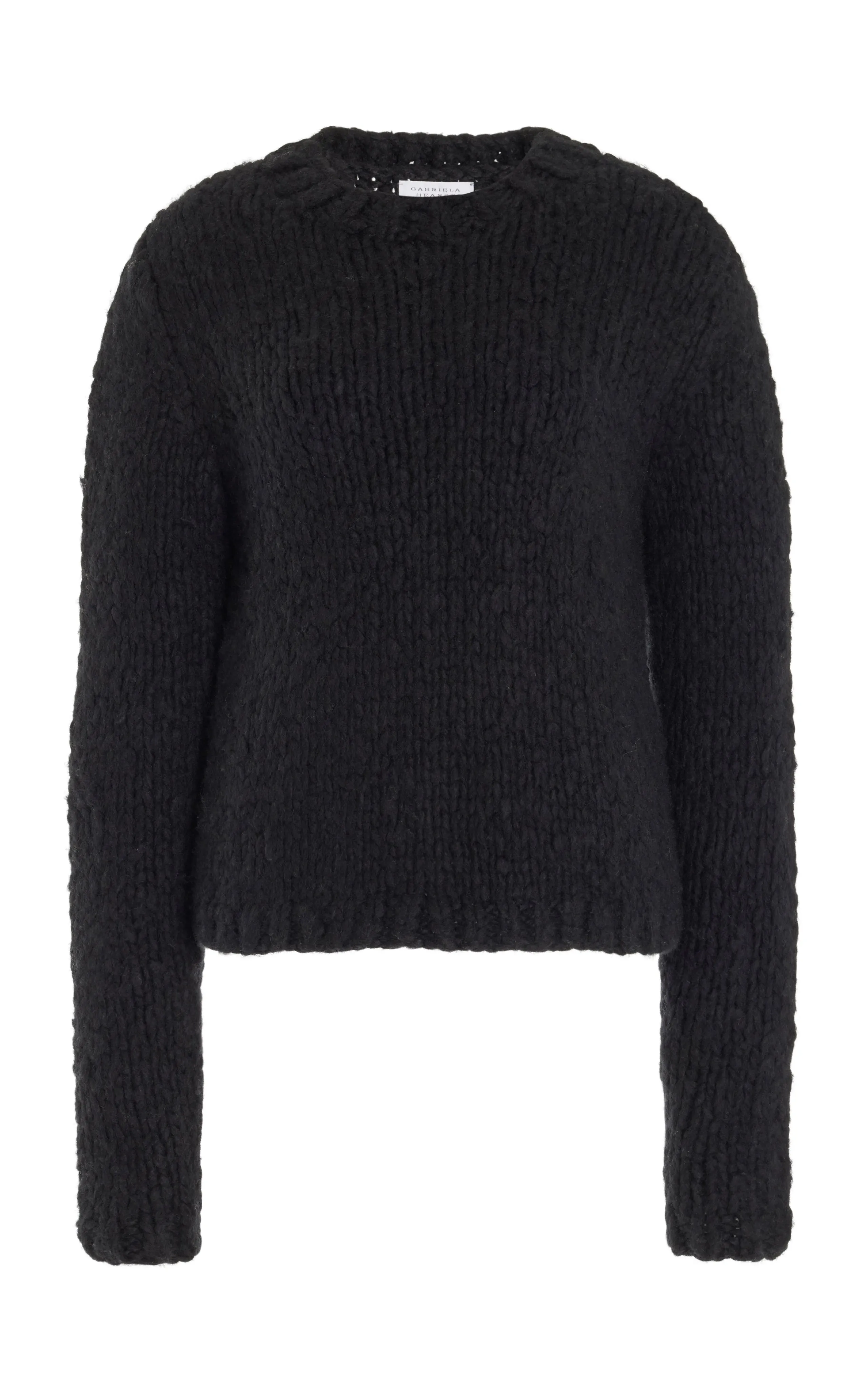 Dalton Knit Sweater in Black Welfat Cashmere sold by Gabriela Hearst