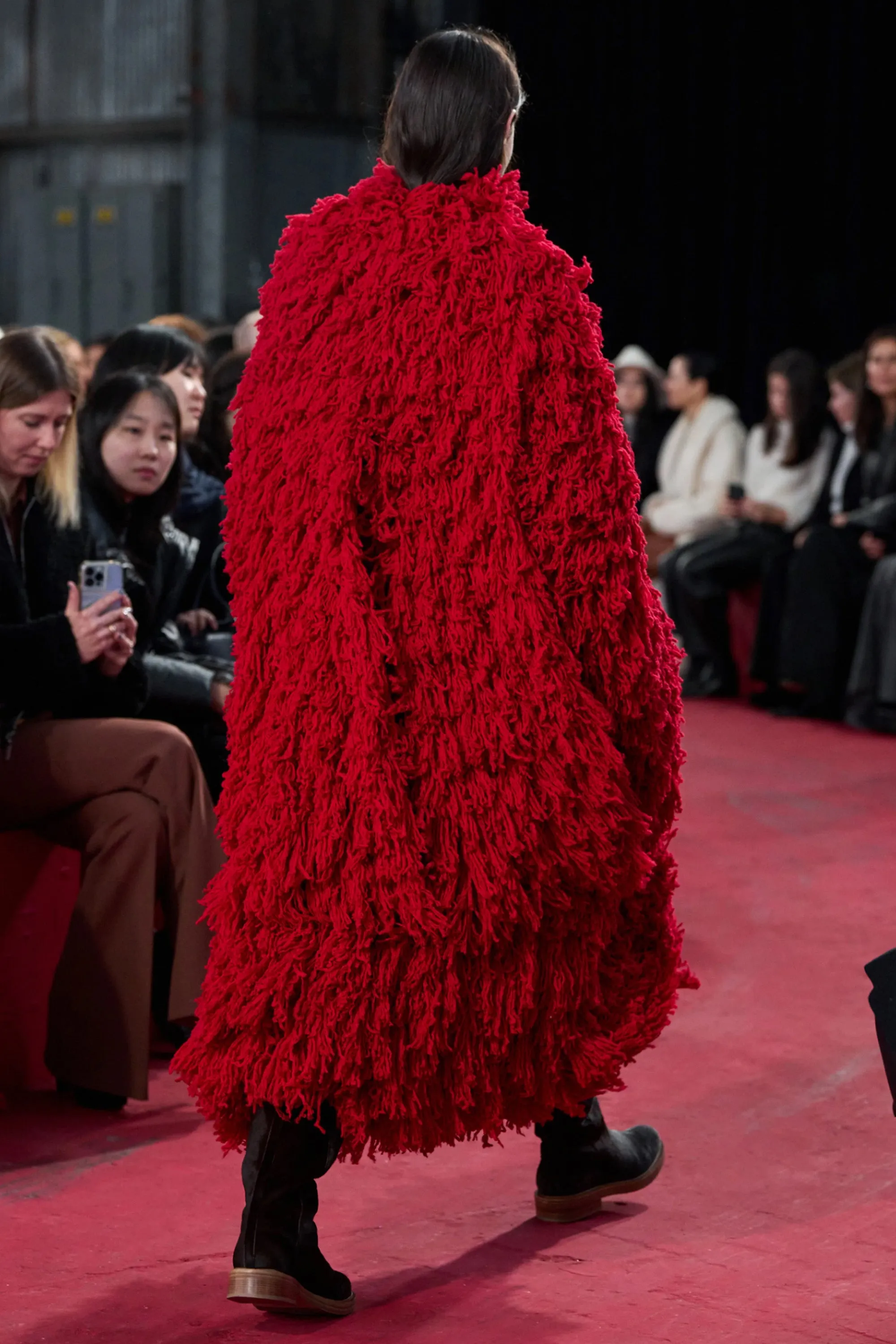 Jantzen Knit Coat in Scarlet Red Virgin Wool Cashmere Silk sold by Gabriela Hearst product image thumbnail 3