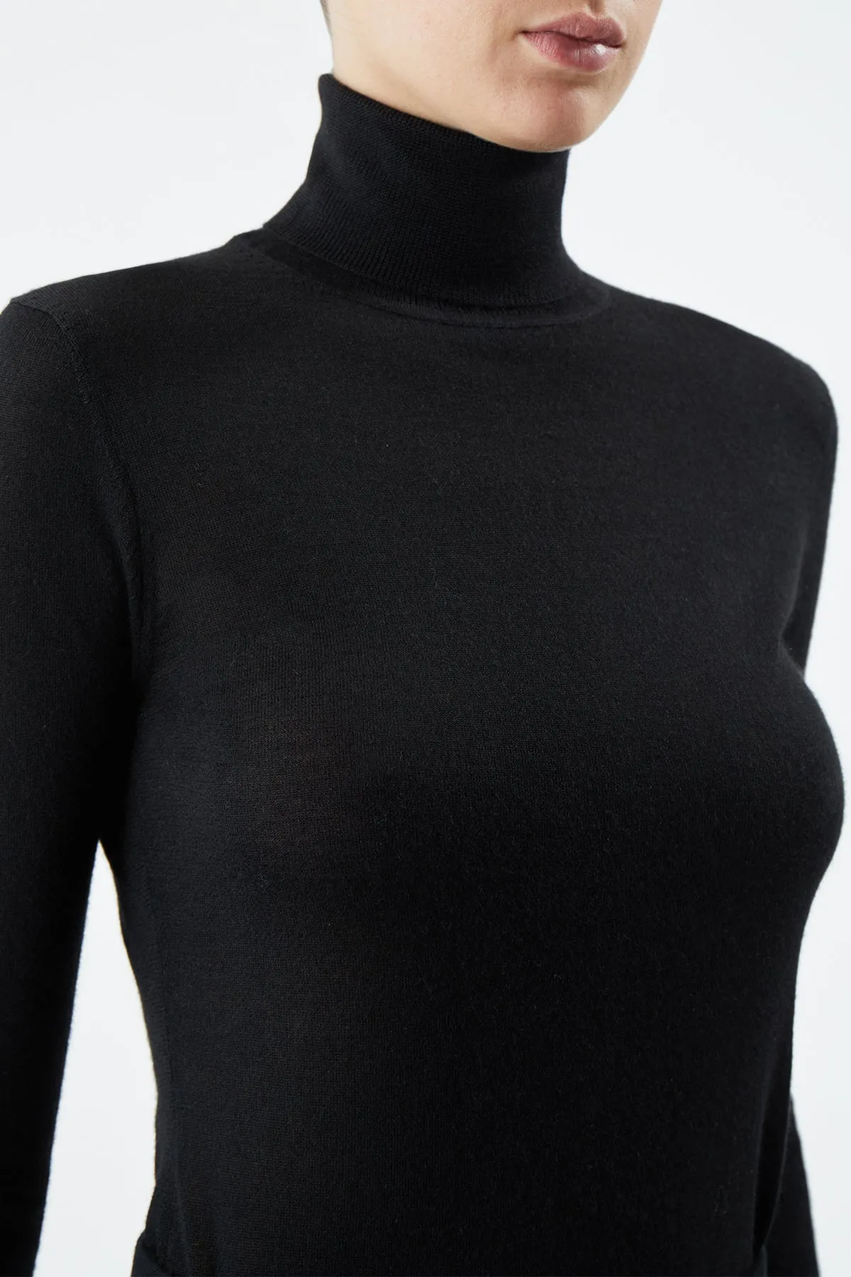 Costa Knit Turtleneck in Black Cashmere Silk sold by Gabriela Hearst product image thumbnail 5