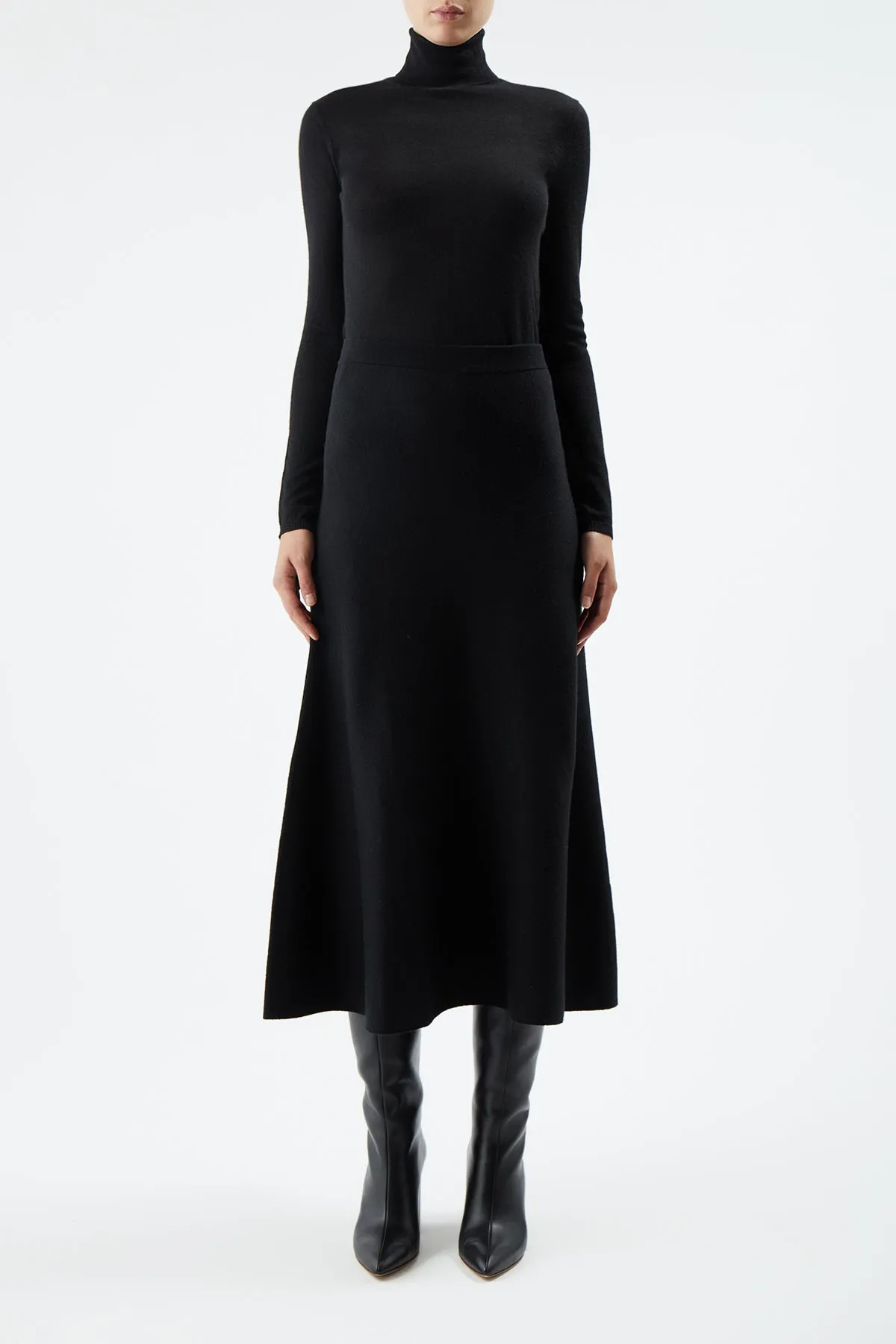 Costa Knit Turtleneck in Black Cashmere Silk sold by Gabriela Hearst product image thumbnail 2