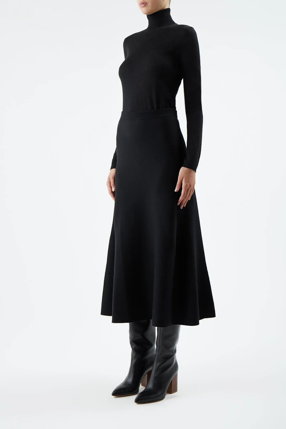 Costa Knit Turtleneck in Black Cashmere Silk sold by Gabriela Hearst product image thumbnail 3