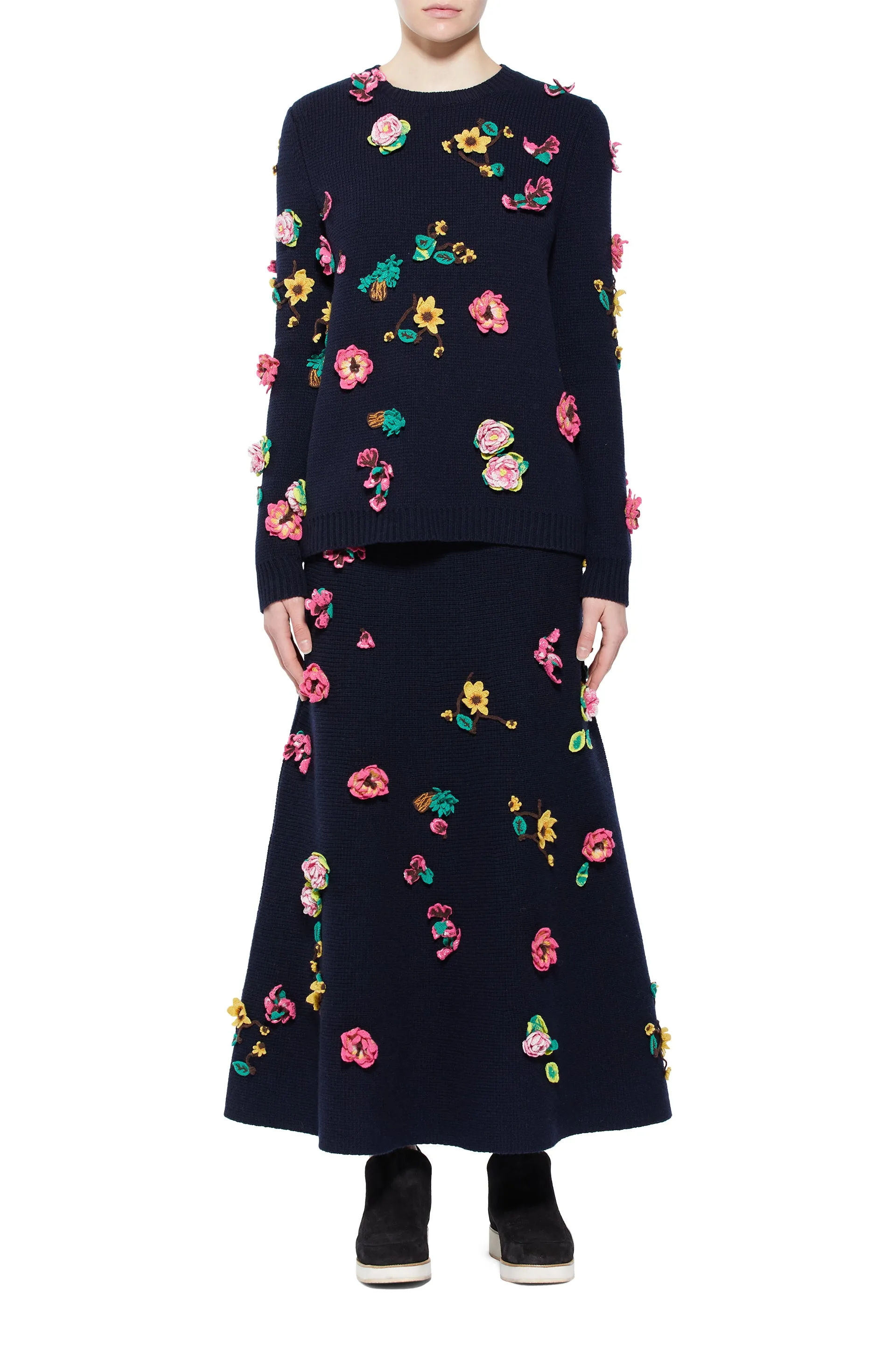 Nola Knit Sweater in Dark Navy Cashmere sold by Gabriela Hearst product image thumbnail 2