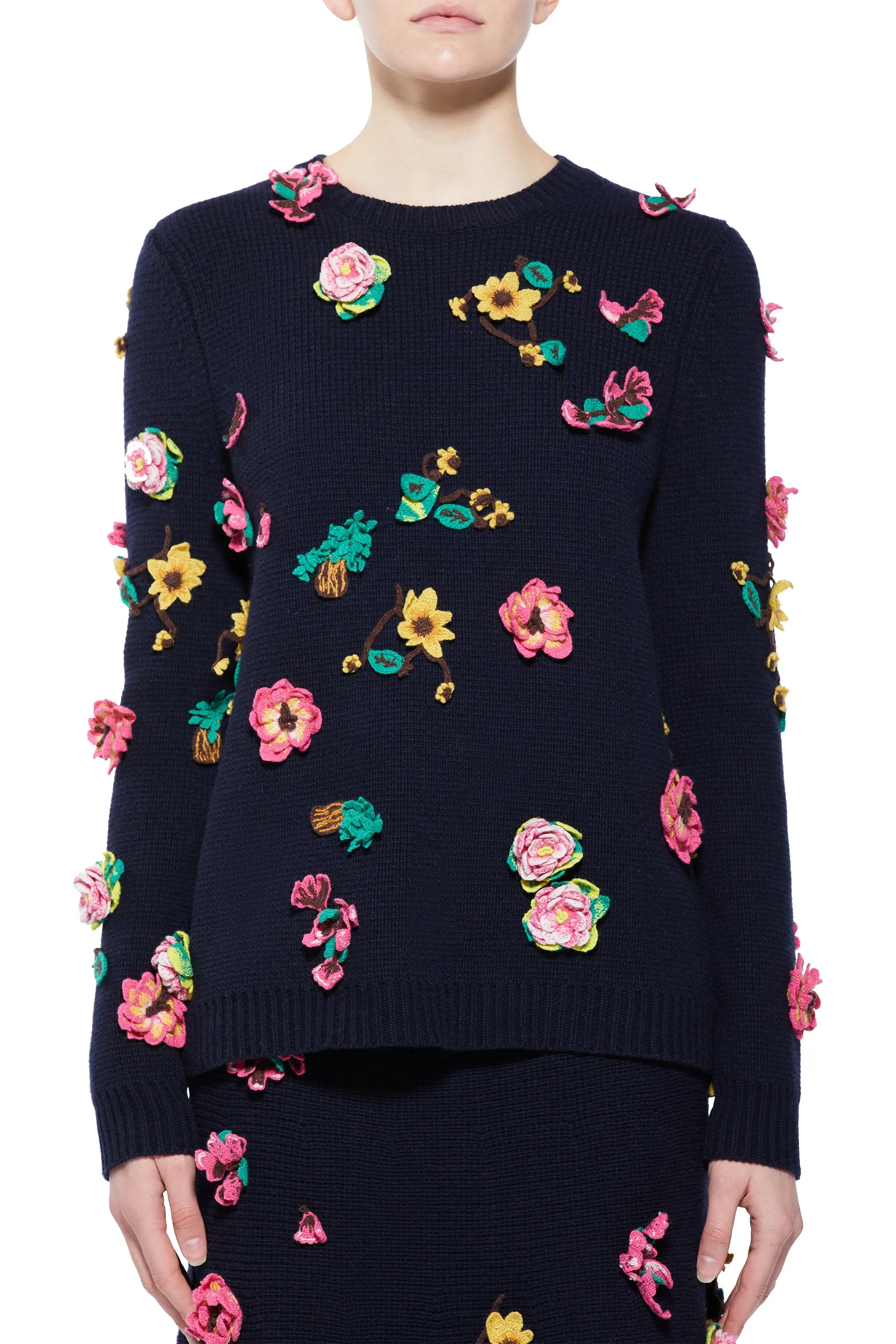 Nola Knit Sweater in Dark Navy Cashmere sold by Gabriela Hearst product image thumbnail 5