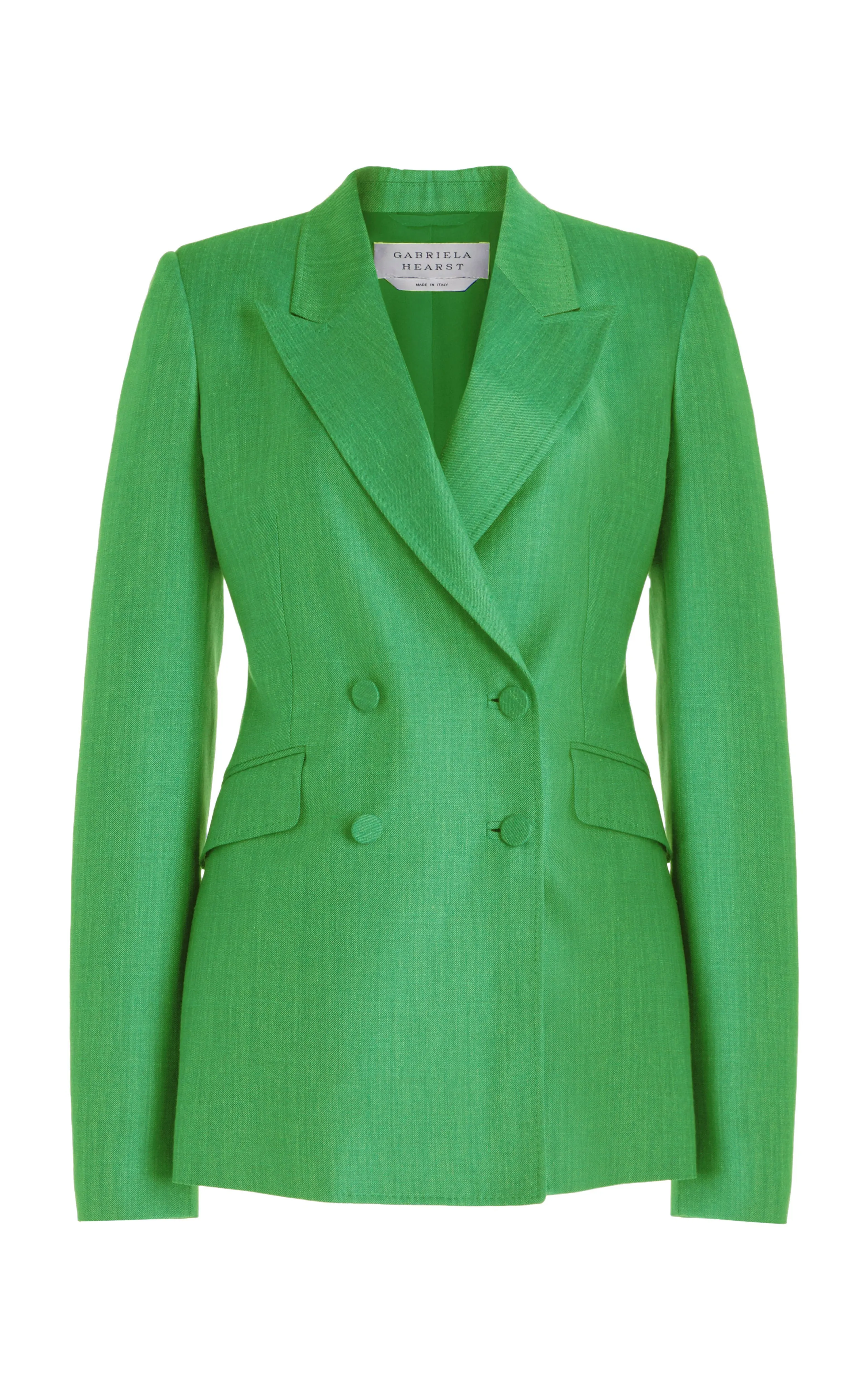 Stephanie Blazer in Peridot Green Virgin Wool and Silk Linen sold by Gabriela Hearst