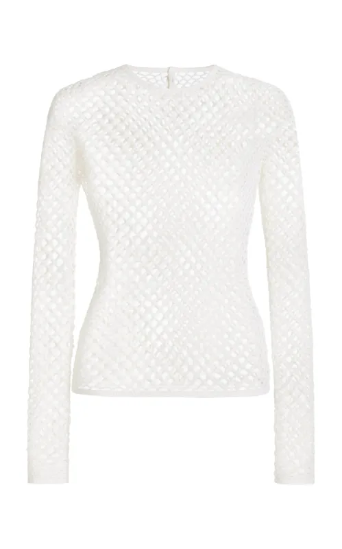 Troth Knit Top in Ivory Merino Wool sold by Gabriela Hearst