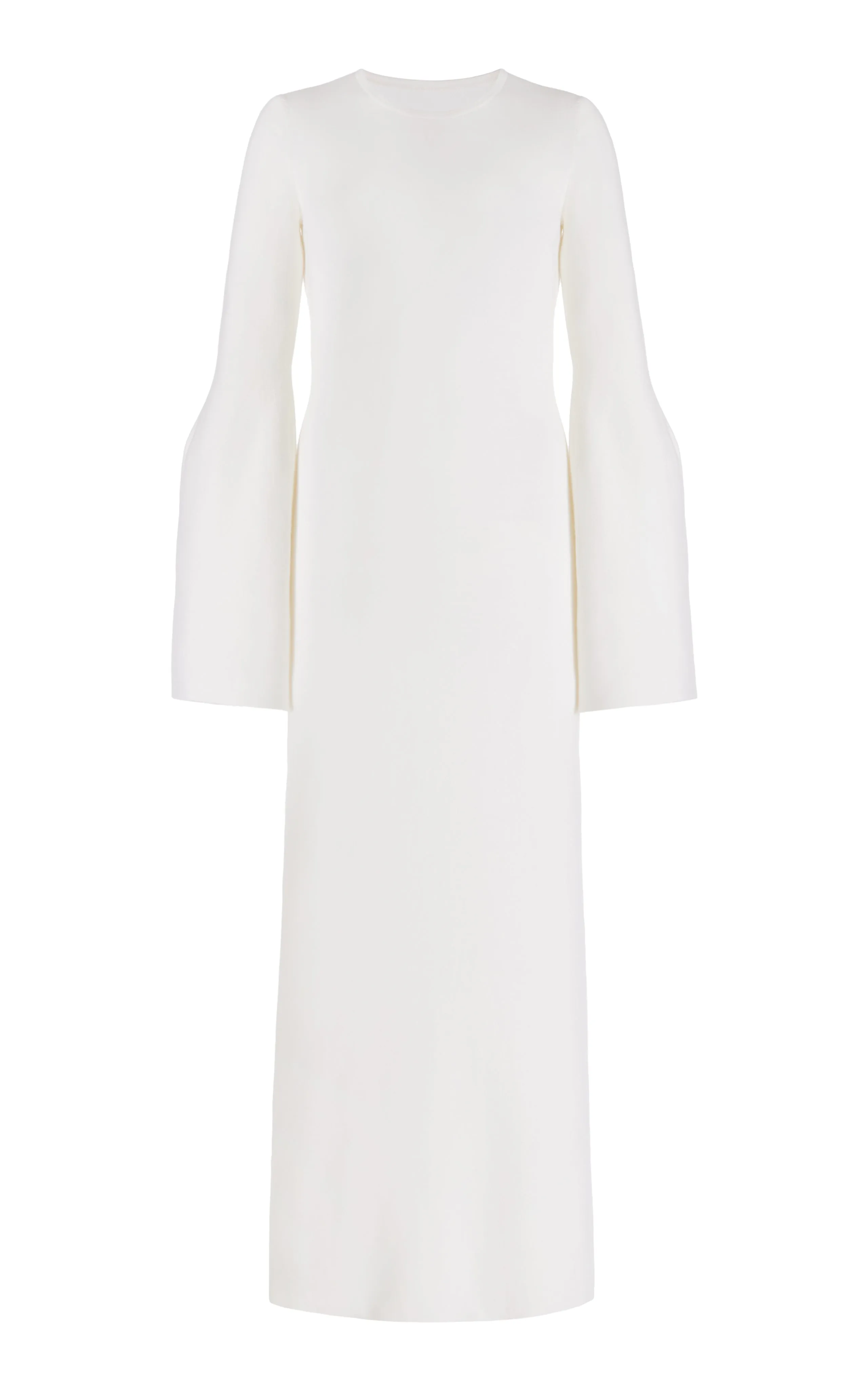 Palanco Knit Maxi Dress in White Merino Wool Cashmere sold by Gabriela Hearst