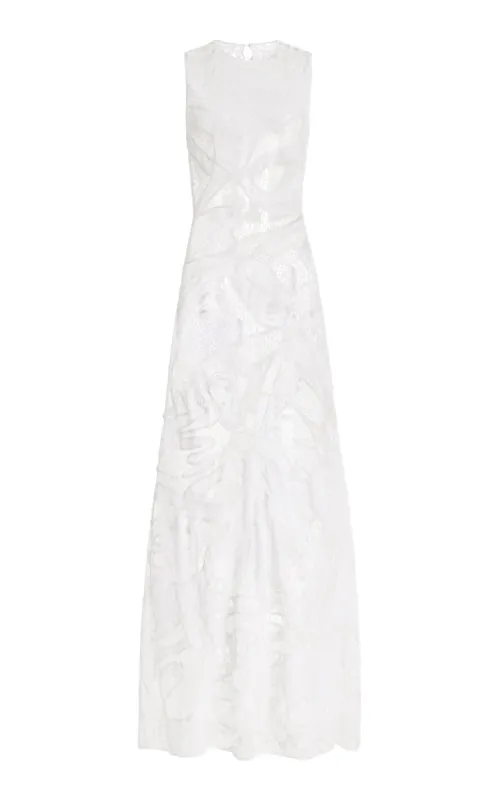 Tati Crochet Maxi Dress in White Cotton made by Gabriela Hearst