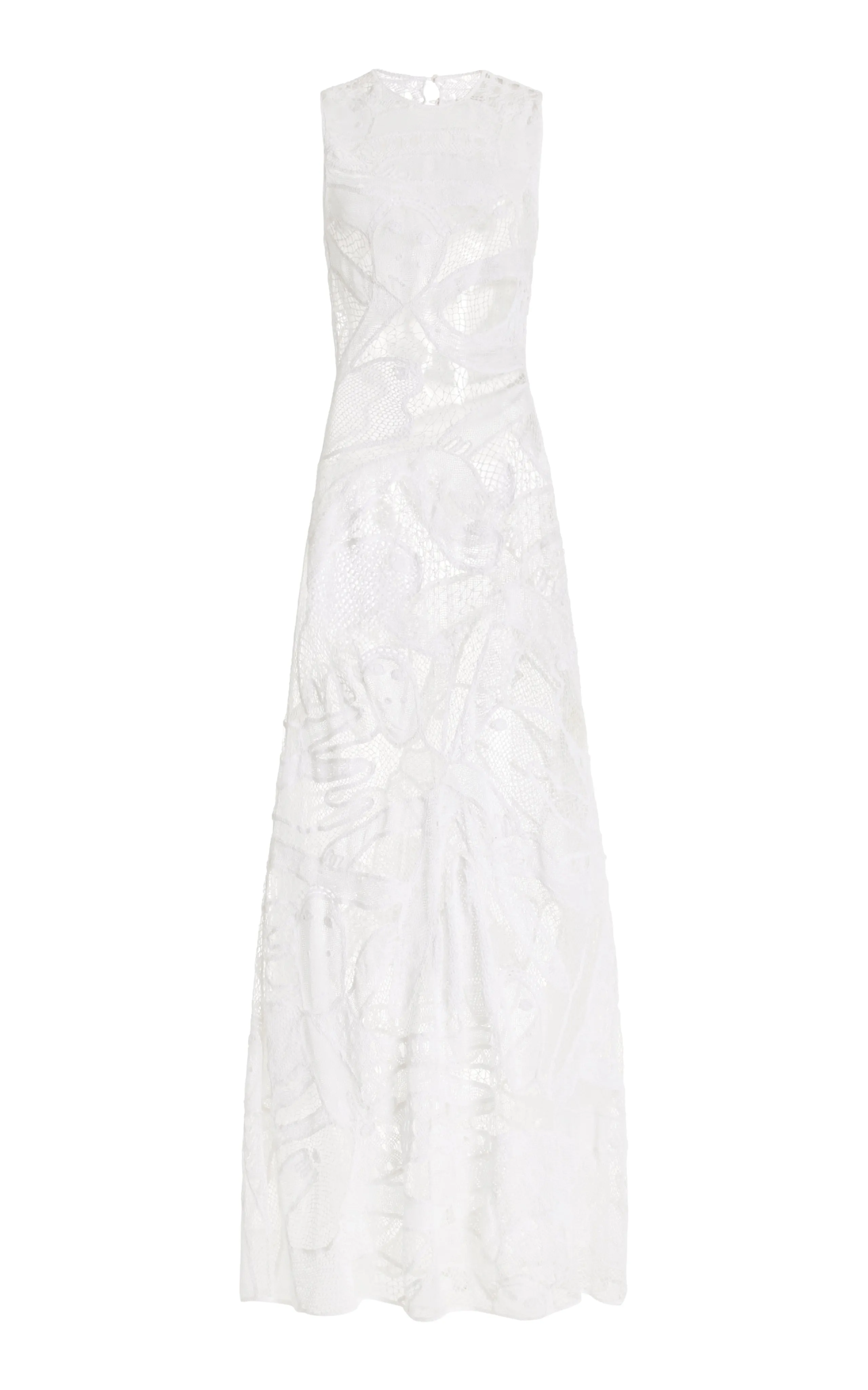 Tati Crochet Maxi Dress in White Cotton sold by Gabriela Hearst