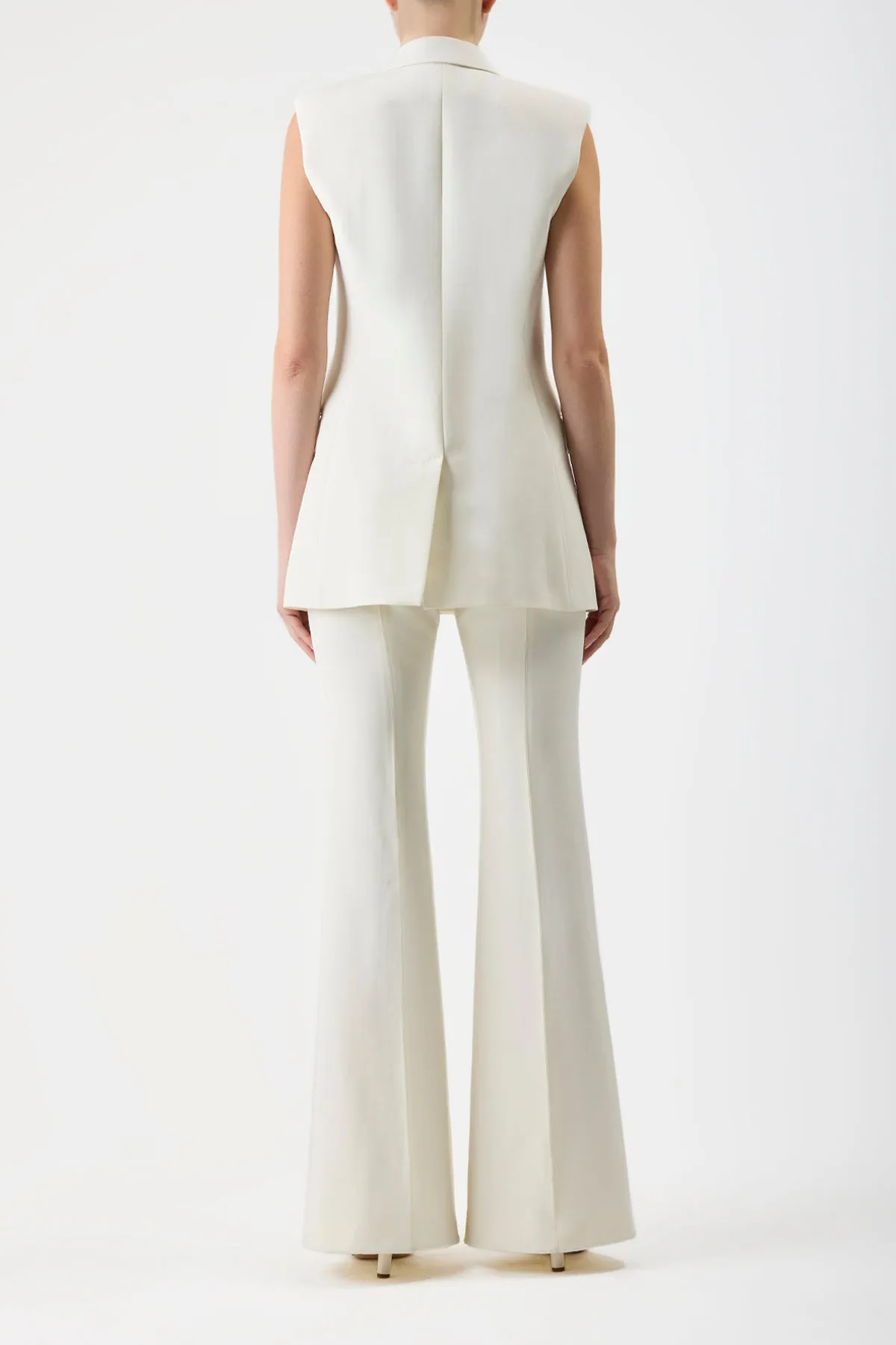 Rhein Pant in Ivory Silk Wool Cady sold by Gabriela Hearst product image thumbnail 5