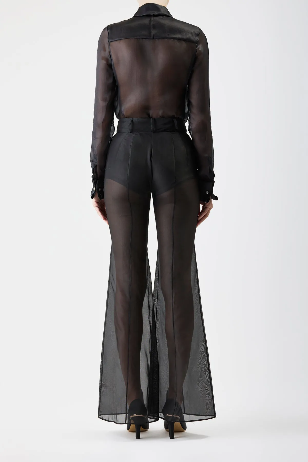 Rhein Sheer Pant in Black Silk Organza sold by Gabriela Hearst product image thumbnail 5